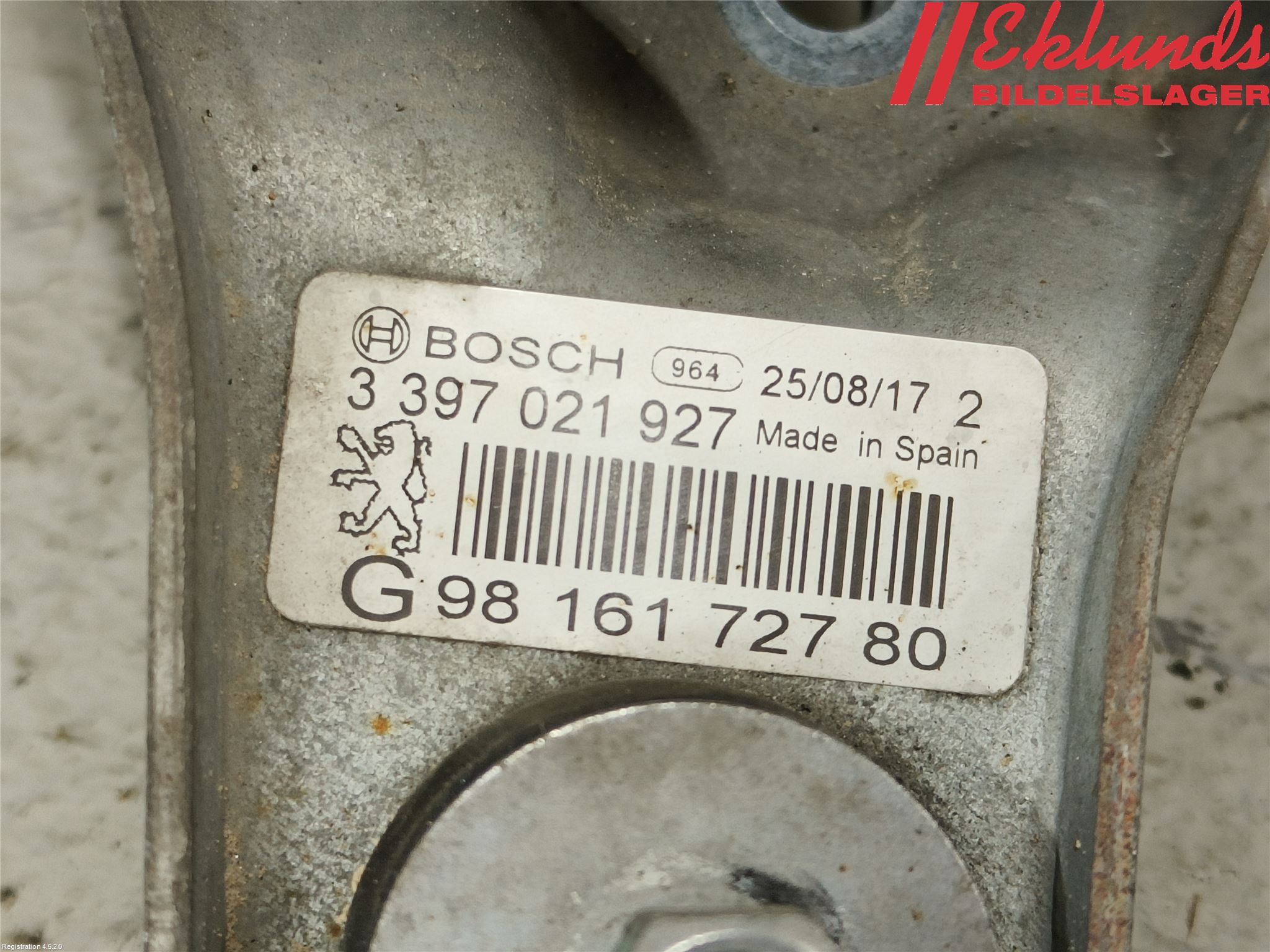 Peugeot 508 11-18 Torkarmekanism Vindruta
