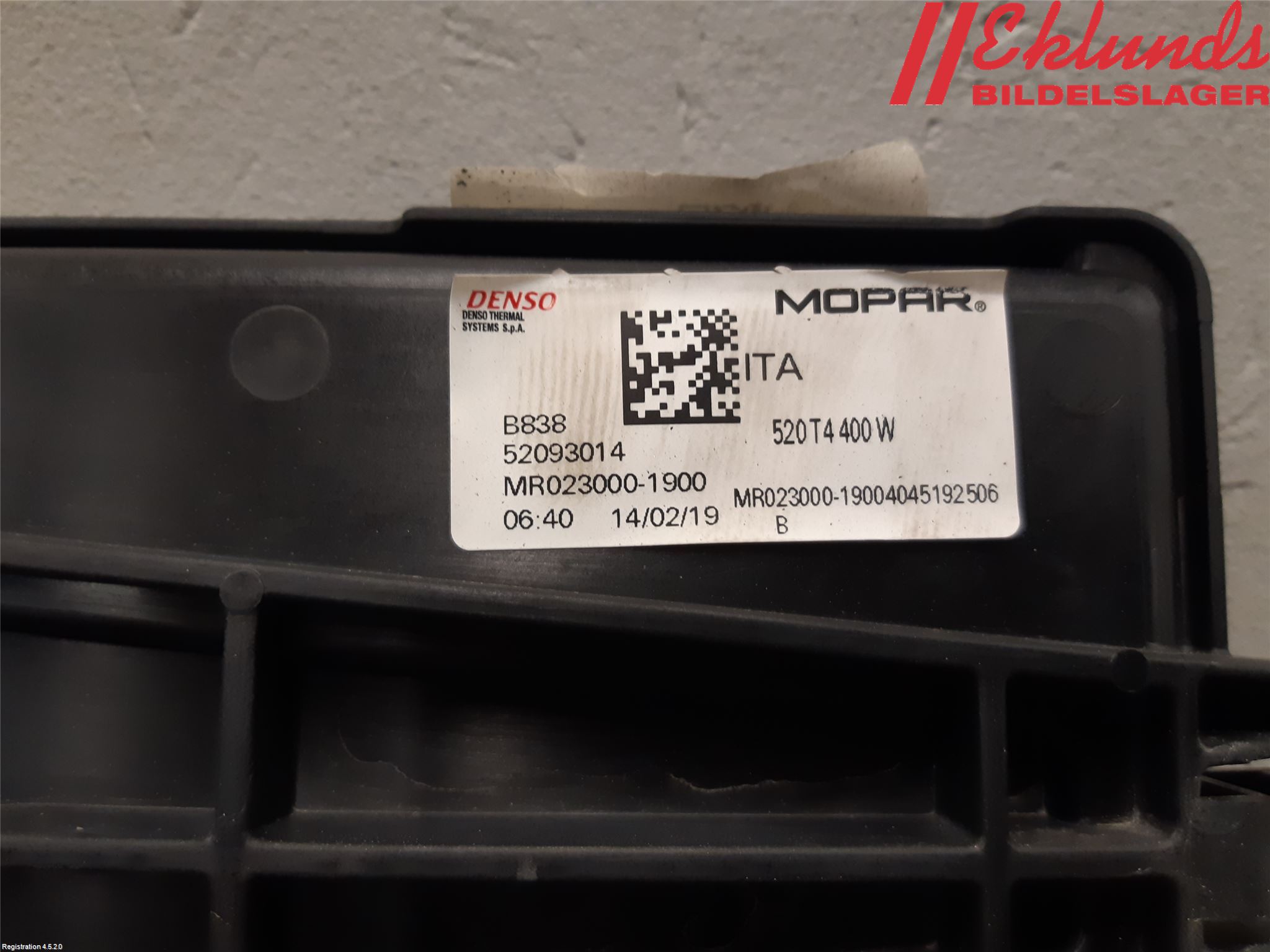 Fiat 500X 15- Kylfläkt El