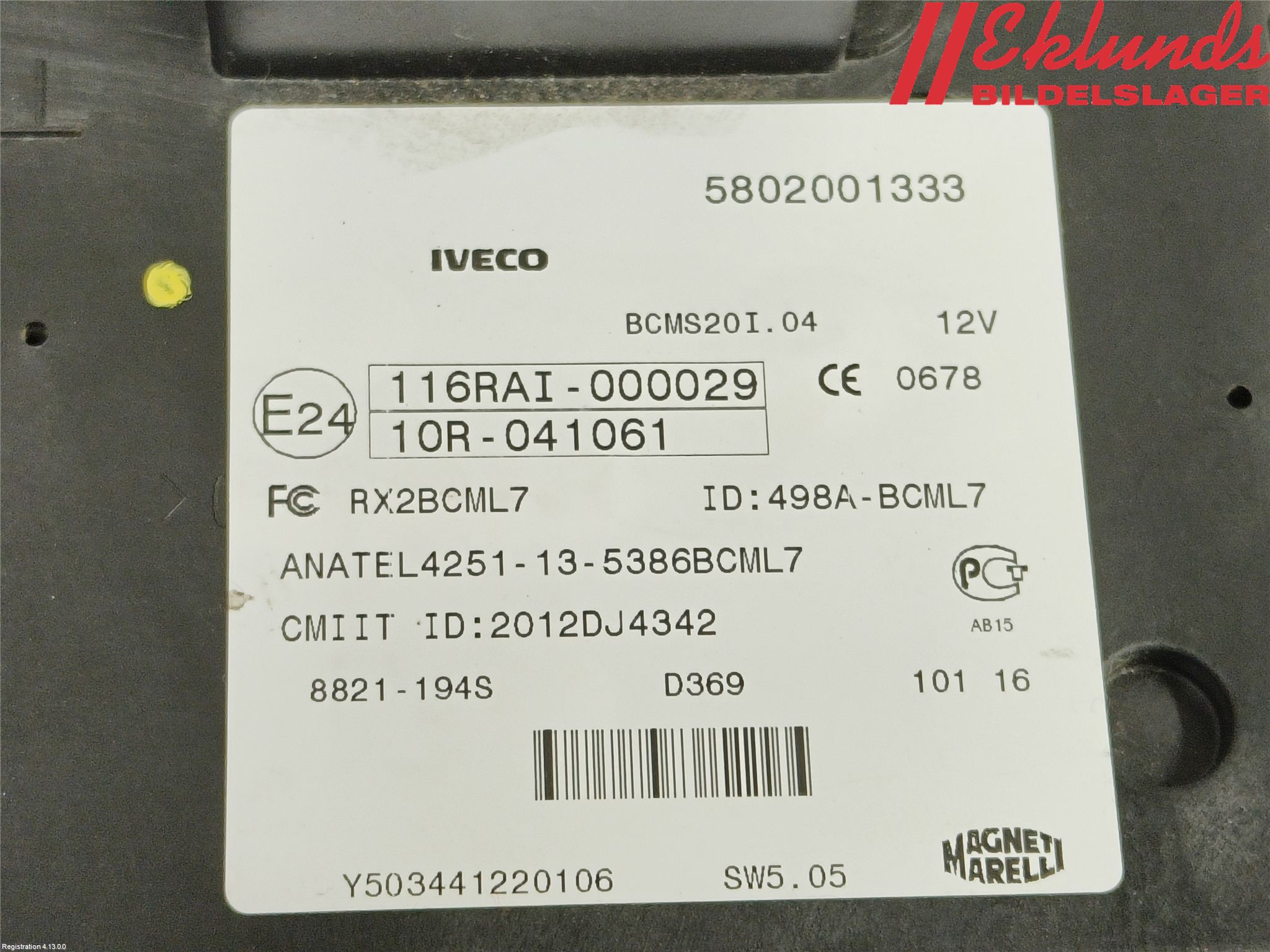 Iveco DAILY 14->> Säkringsdosa-Elcentral