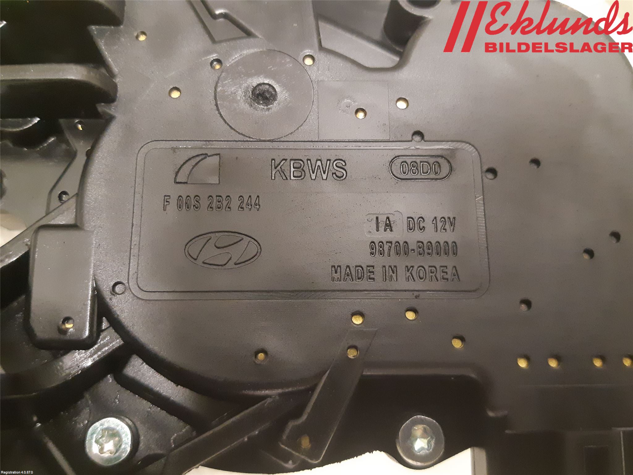 Hyundai i10 BA 17-20 Torkarmotor Baklucka