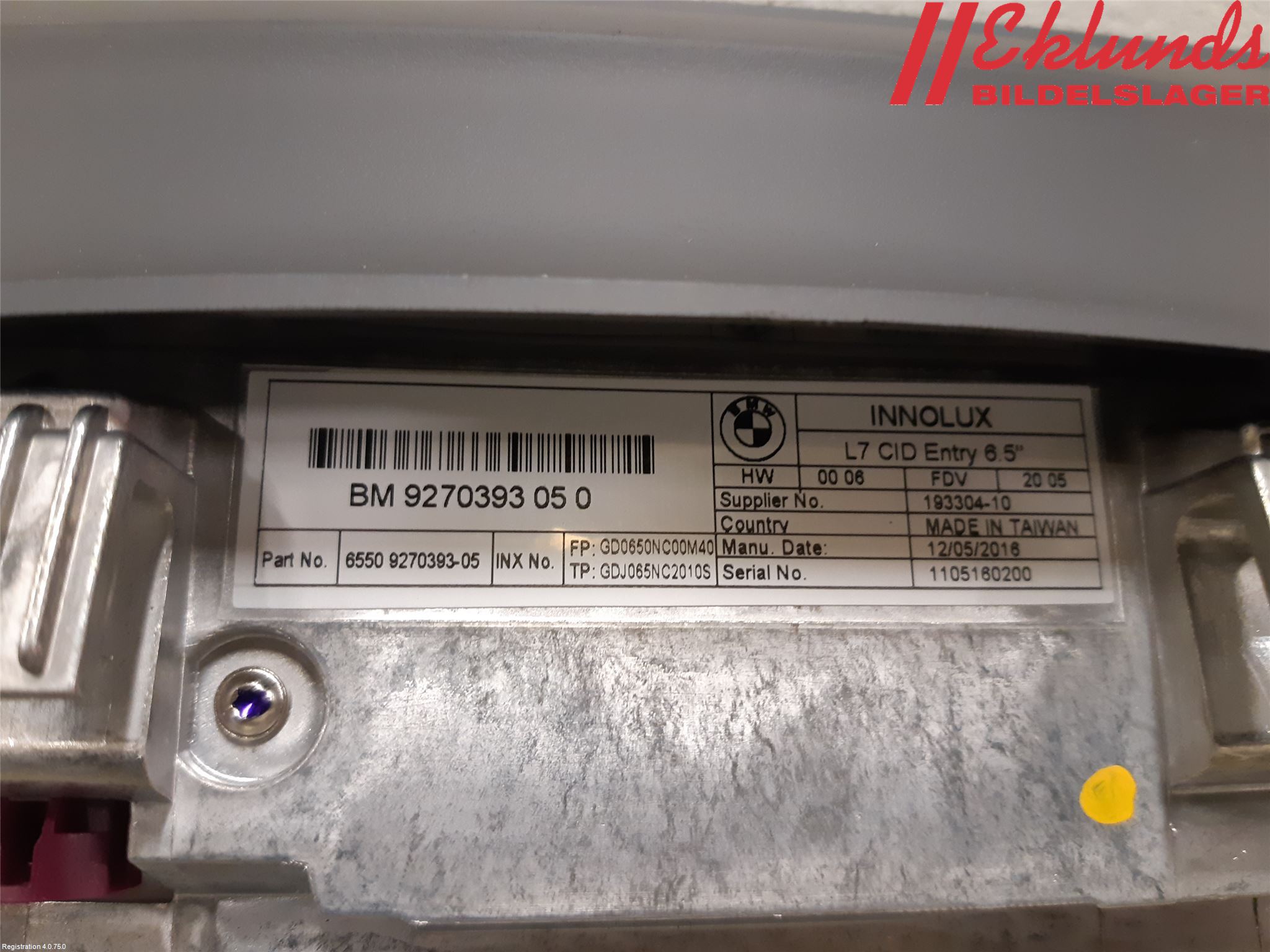 BMW 3 F30/F31/F80 12-19 Multifunktionsdisplay