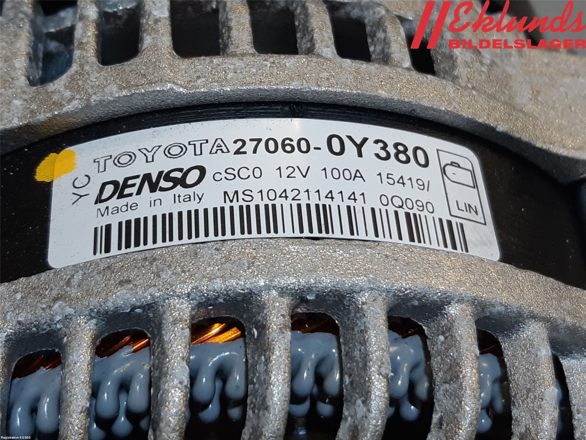 Toyota YARIS XP130 15-20 Generator