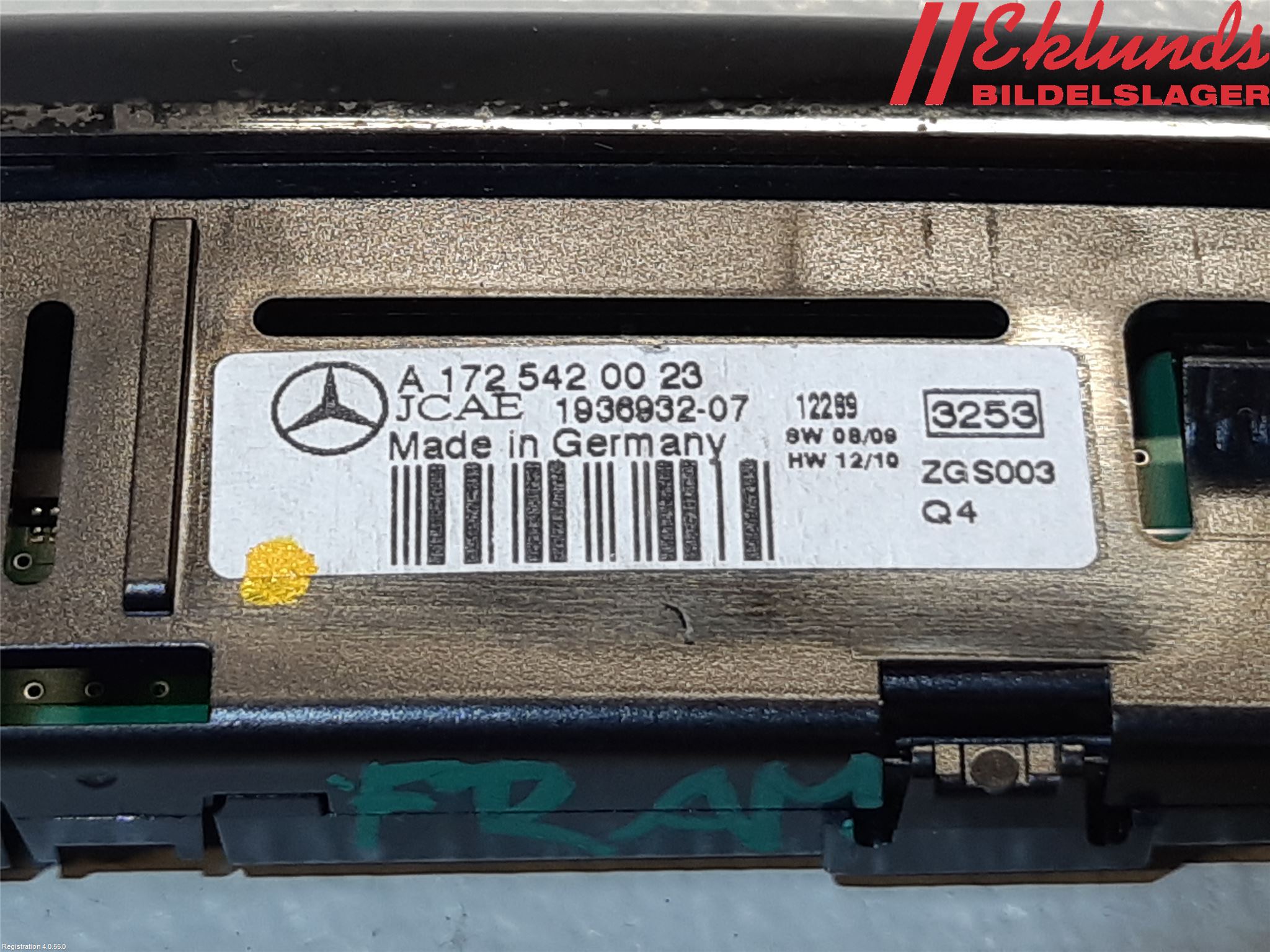 Mercedes-Benz MB A-KLASS (W176) 13-18 Kontrolldisplay
