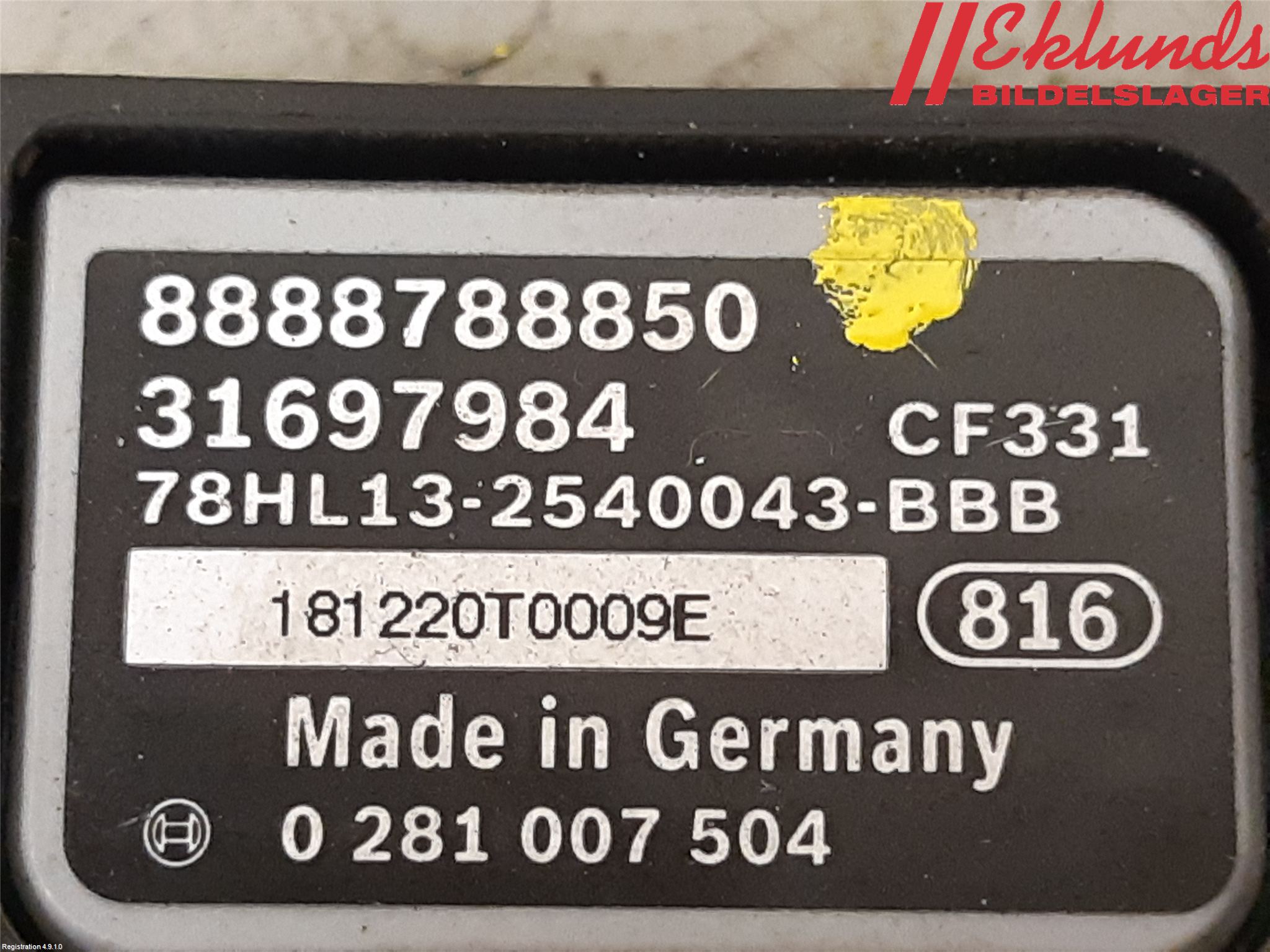 Volvo V60 19- Sensor Avgas