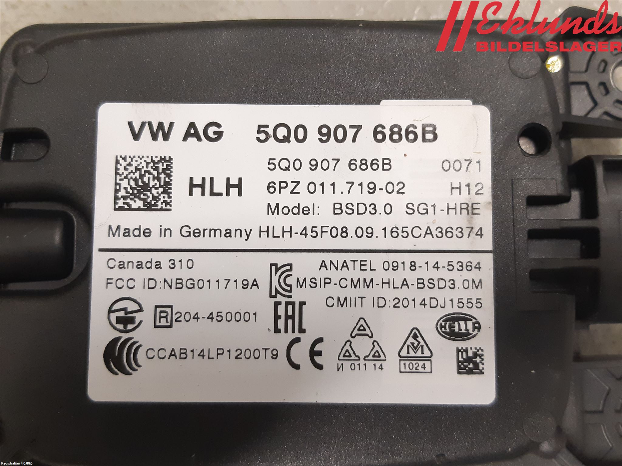 Skoda SUPERB 16-24 Sensor Aktivt Kollisionsskydd