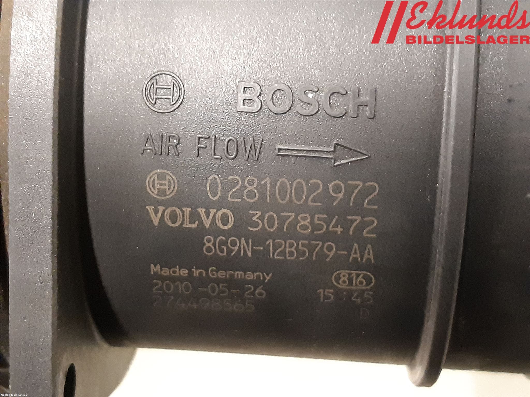 Volvo V70 08-13 Injluftmassamätare