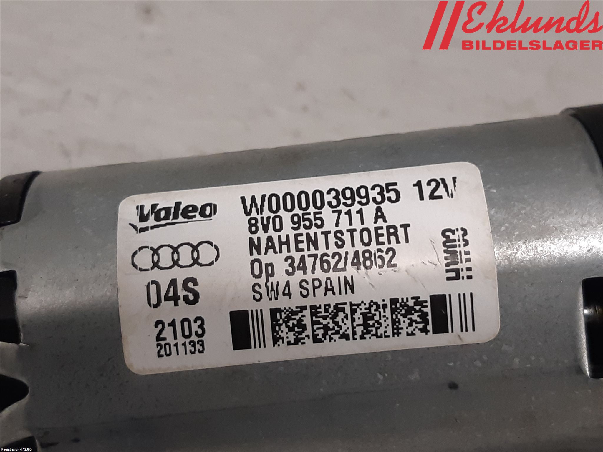 Audi A3/S3 8V 13-20 Torkarmotor Baklucka