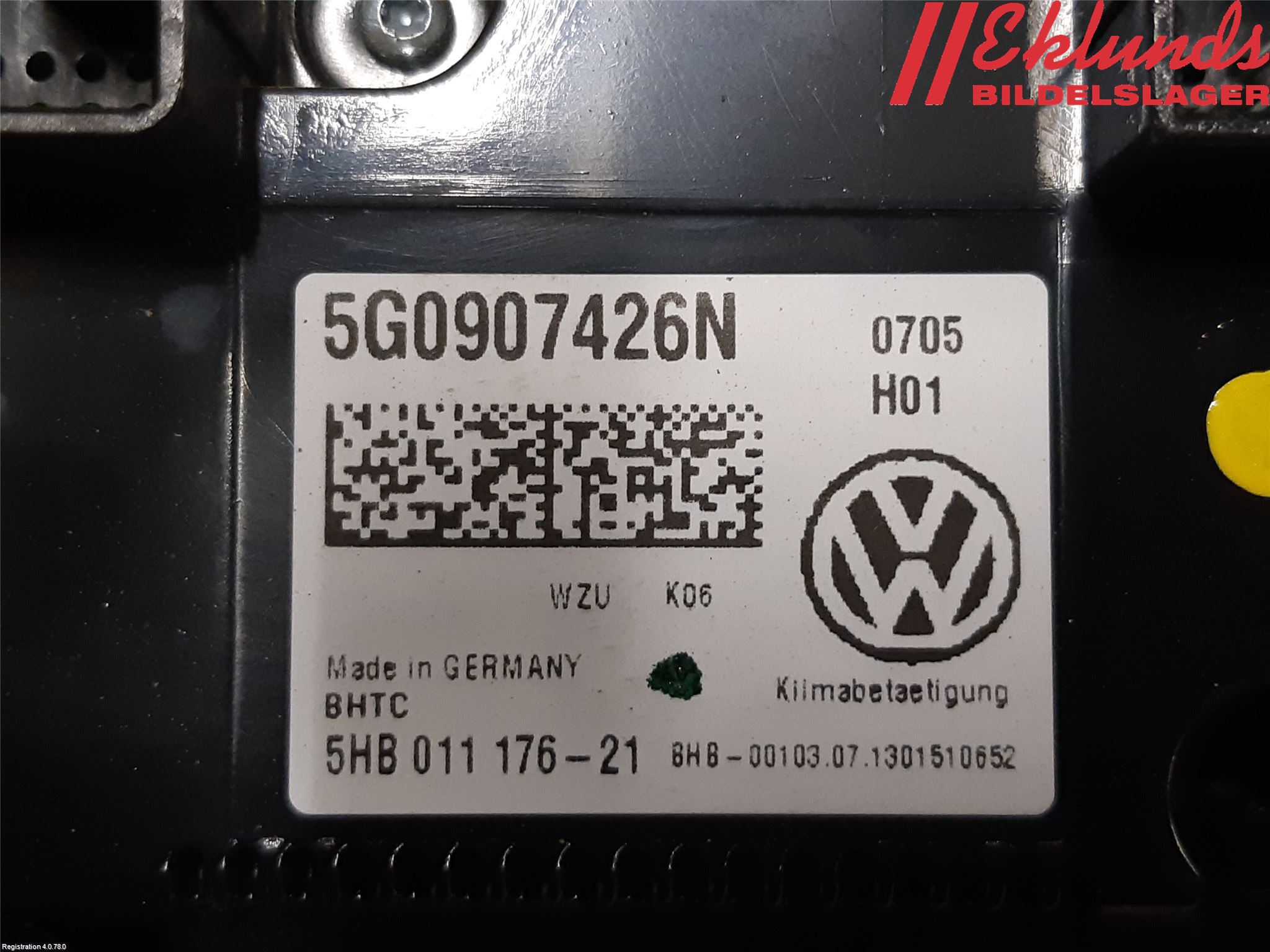 Volkswagen VW GOLF / E-GOLF VII 13-20 Ac Styrenhet Ac Manöveren