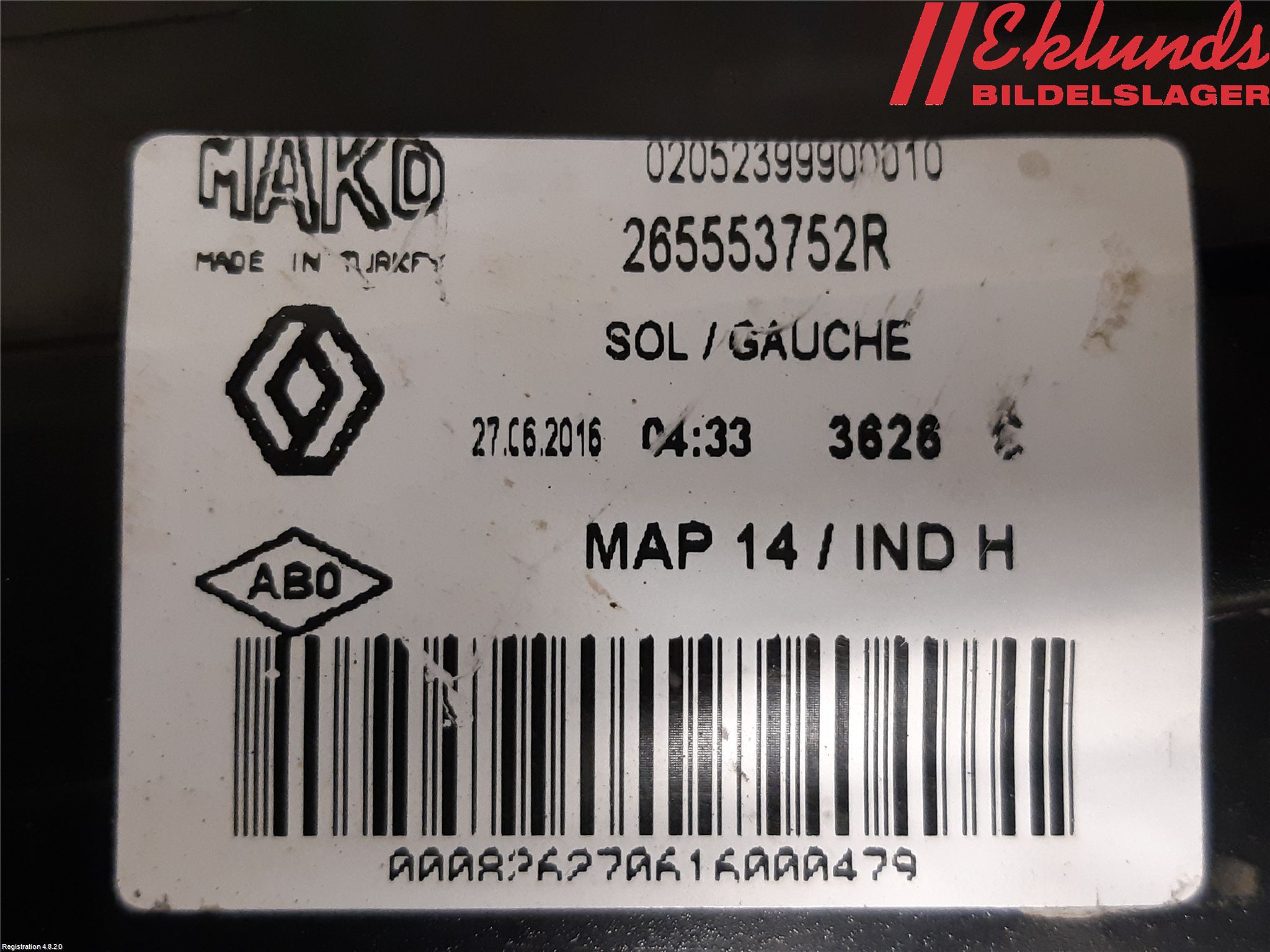 Renault CLIO IV 16-19 Bakljus Vänster