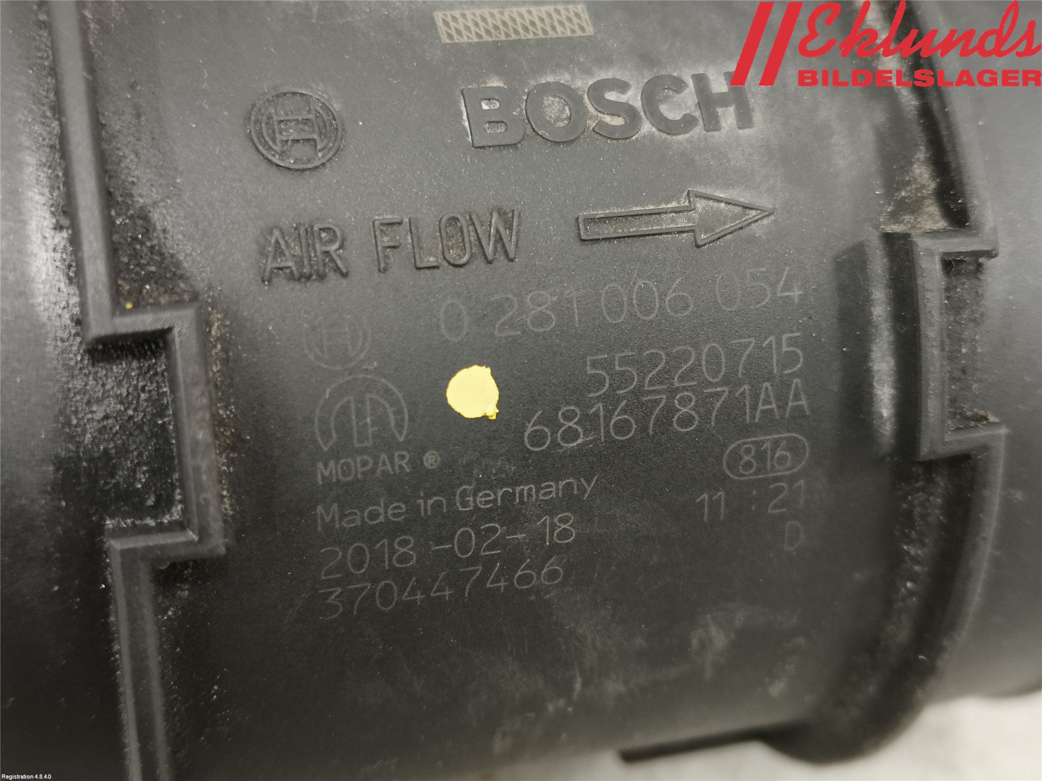 Fiat DOBLO CARGO Injluftmassamätare