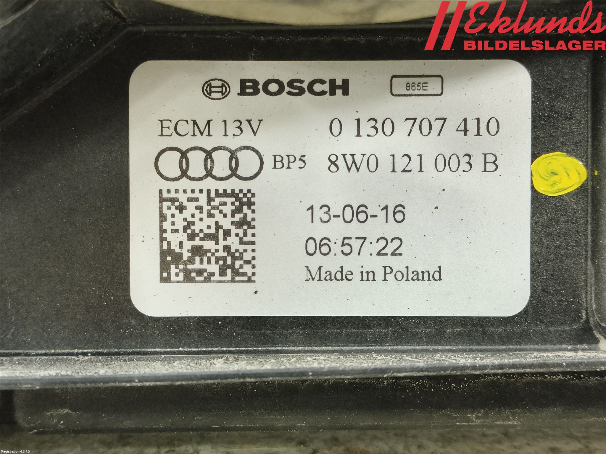 Audi A4/S4 B9 16-19 Kylfläkt El