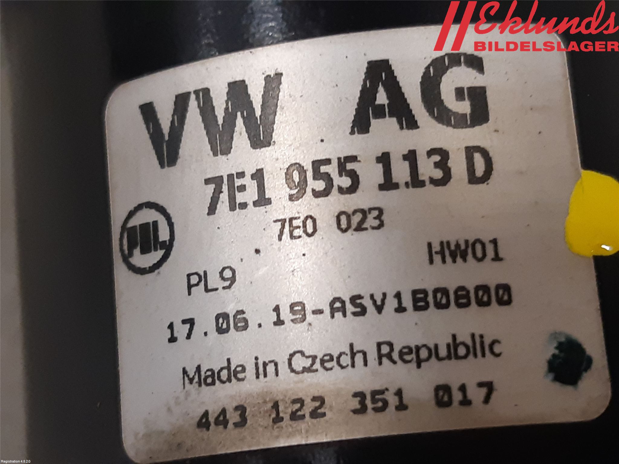 Volkswagen VW TRANSP/CARAVELLE (T6) 16-22 Torkarmotor Vindruta