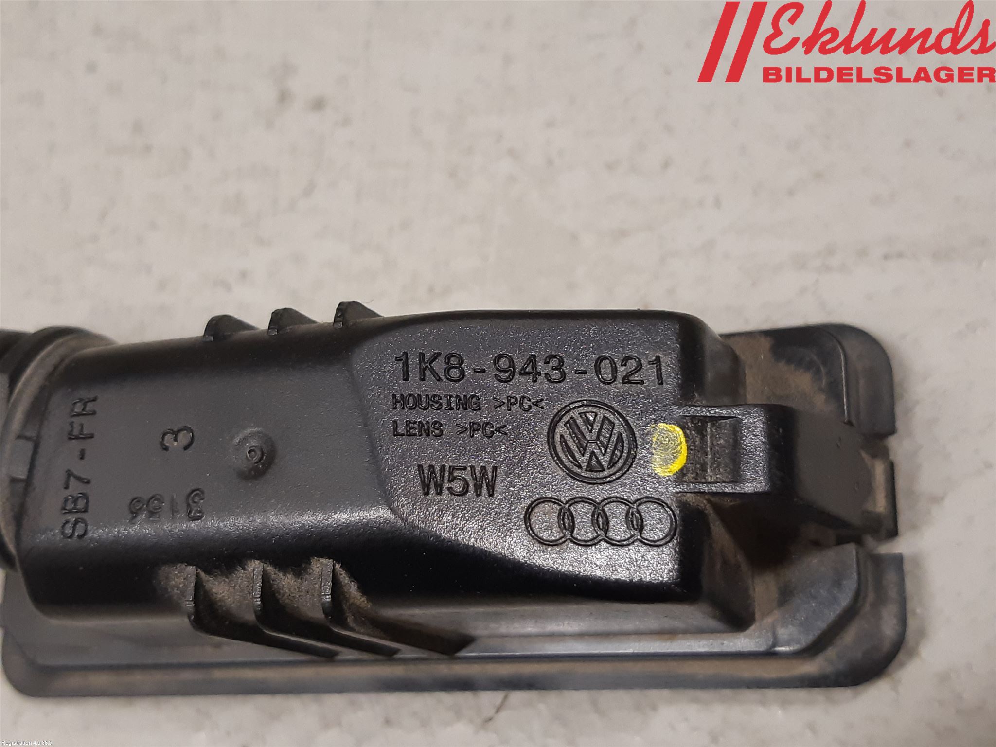 Volkswagen VW POLO 10-17 Skylt Belysning