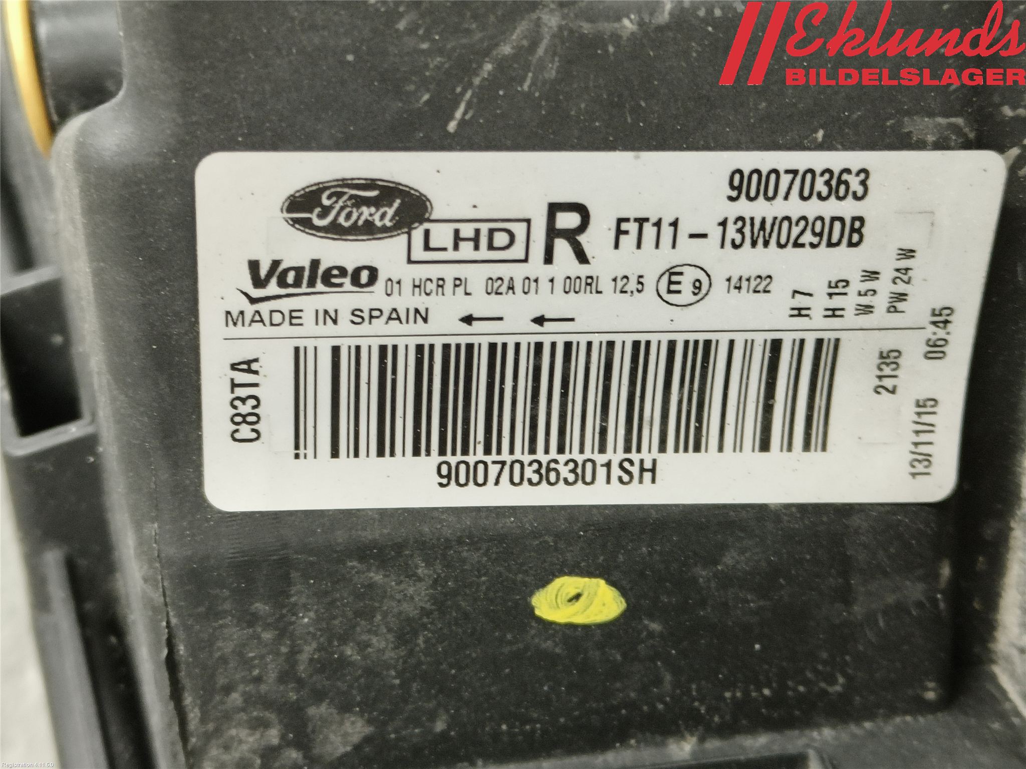 Ford TRANSIT/TOURNEO CONNECT 13-22 Strålkastare Höger