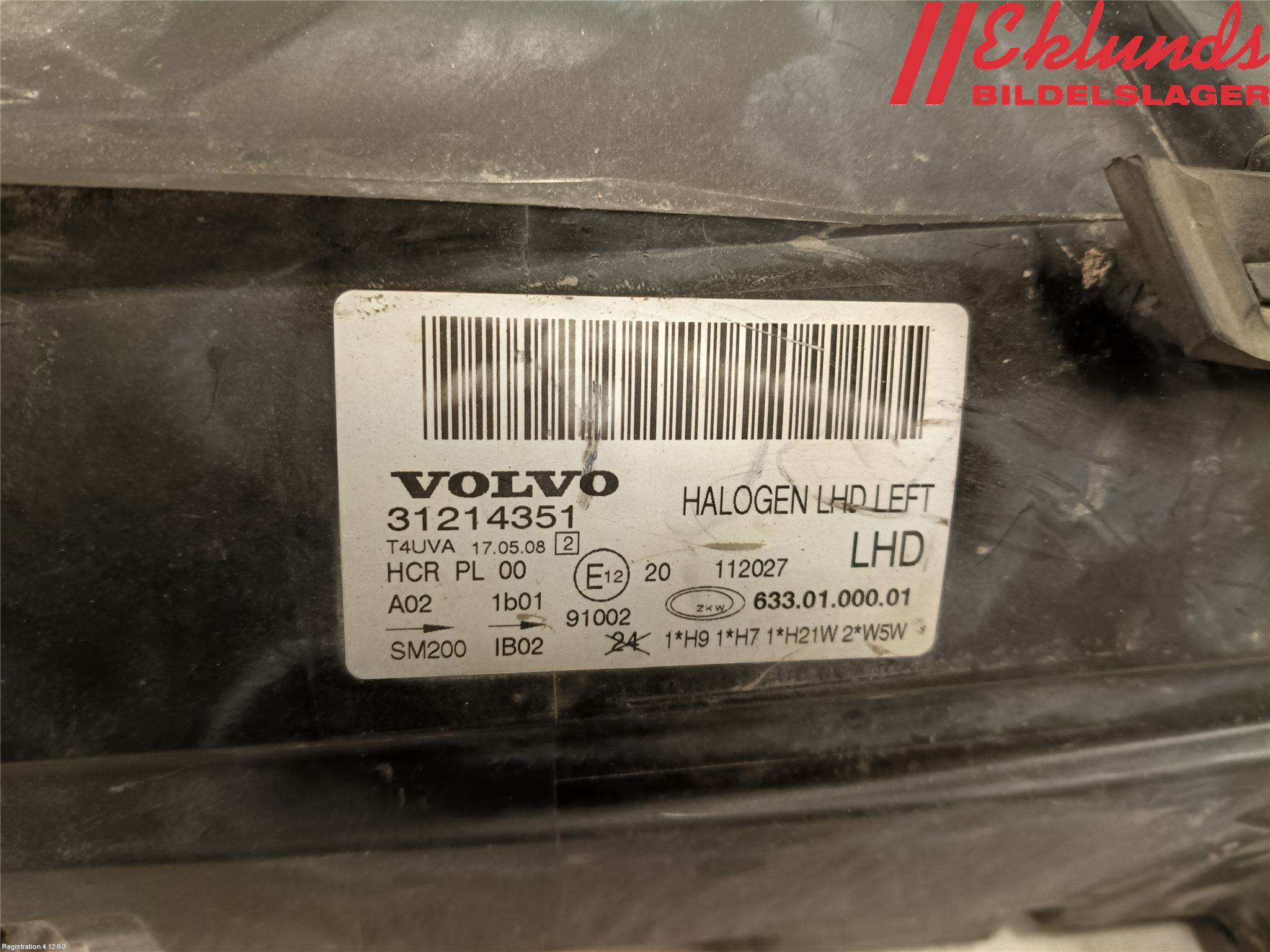 Volvo V70 08-13 Strålkastare Vänster