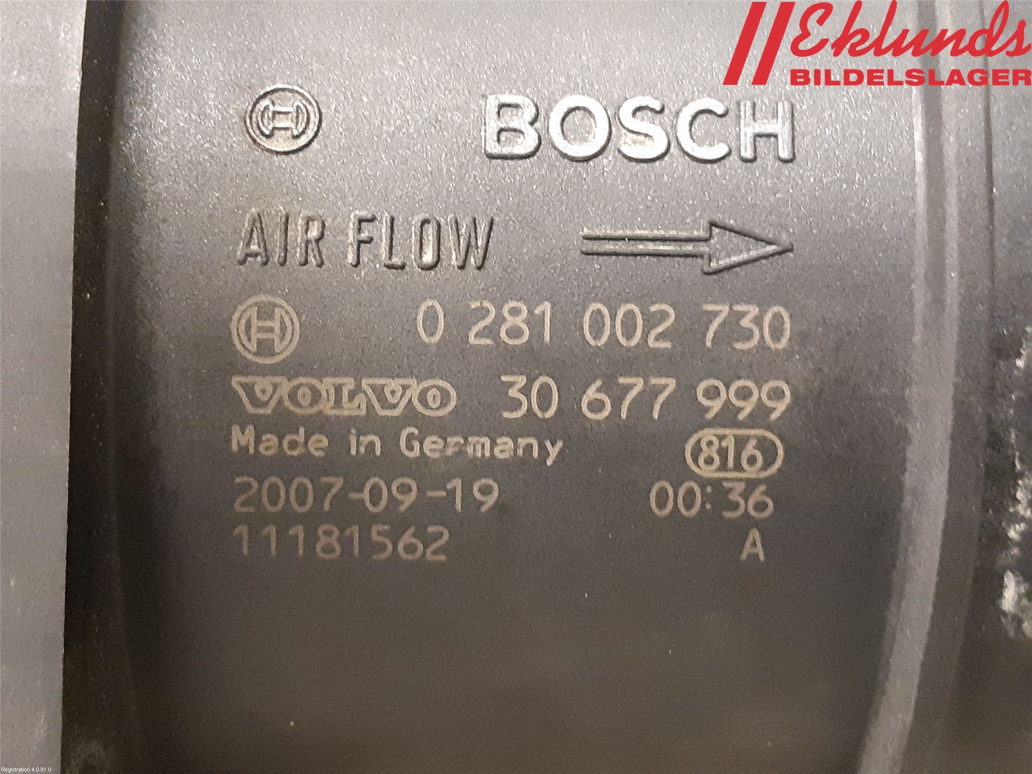 Volvo S60 05-10 Injluftmassamätare