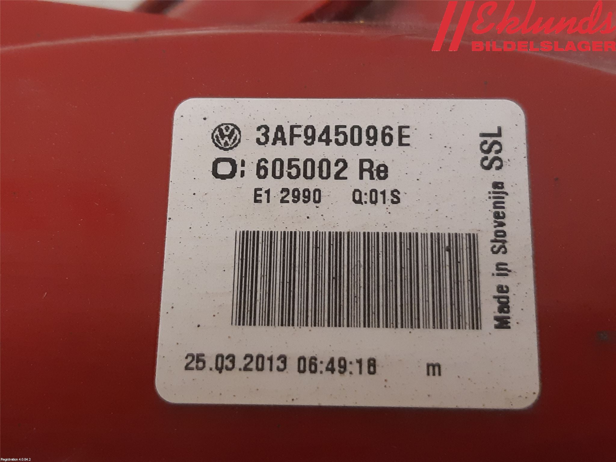 Volkswagen VW PASSAT 11-14 Bakljus Höger