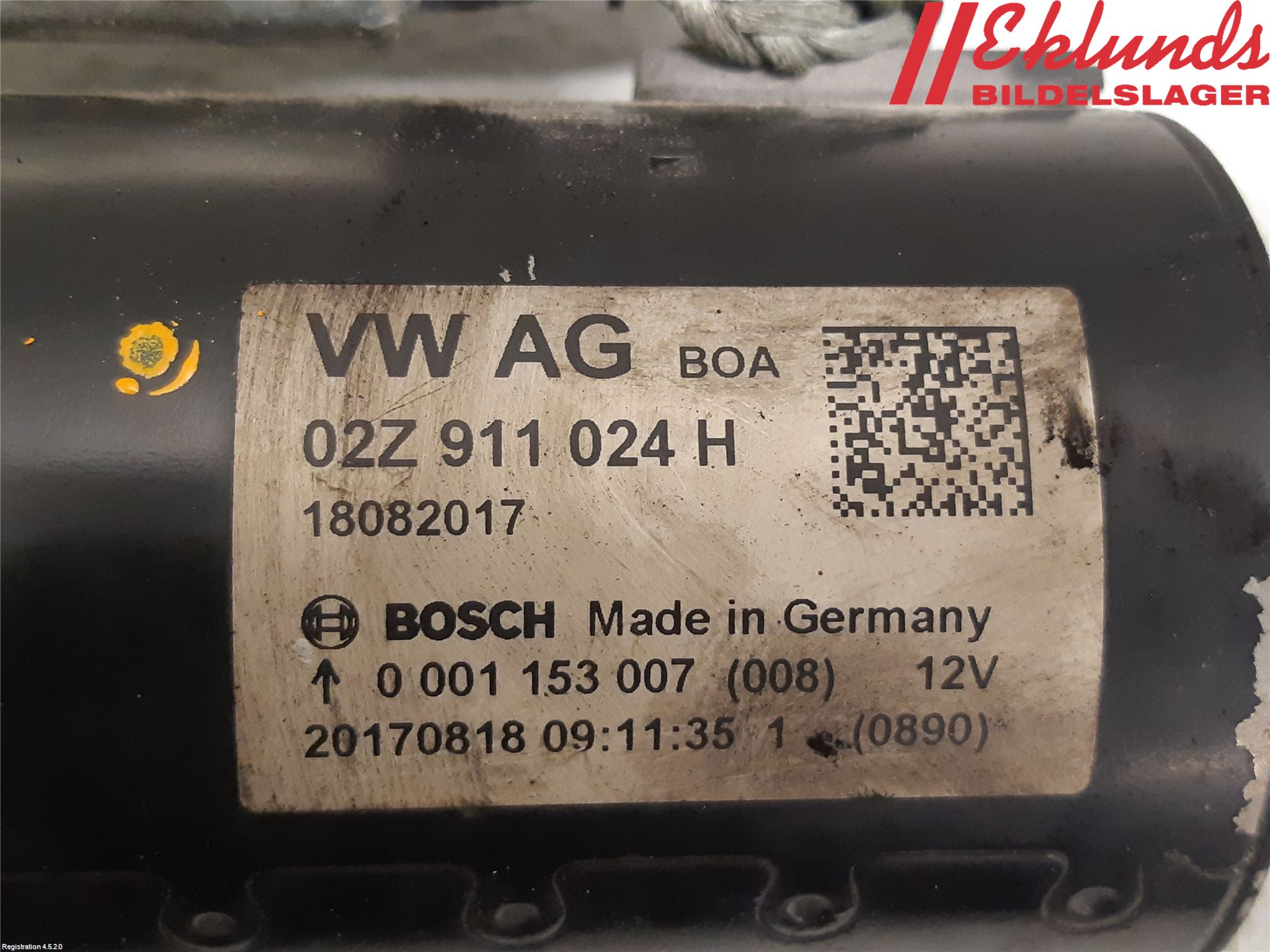 Volkswagen VW CADDY 16-20 Startmotor Diesel