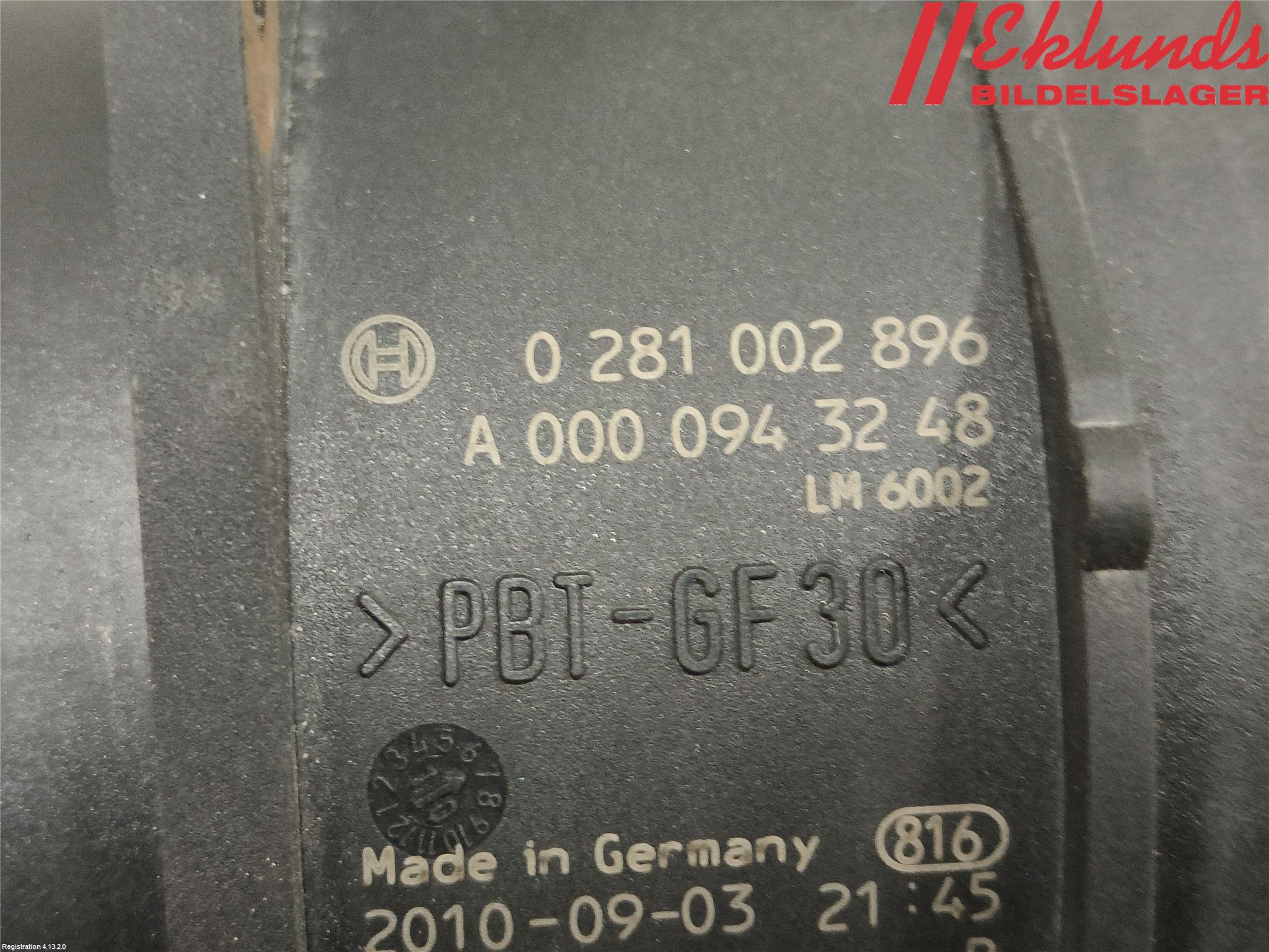 Volkswagen VW CRAFTER 06-16 Injluftmassamätare