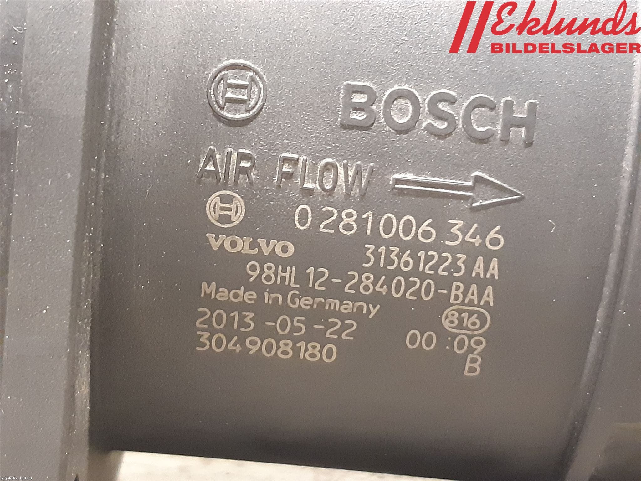 Volvo V70 14-16 Injluftmassamätare