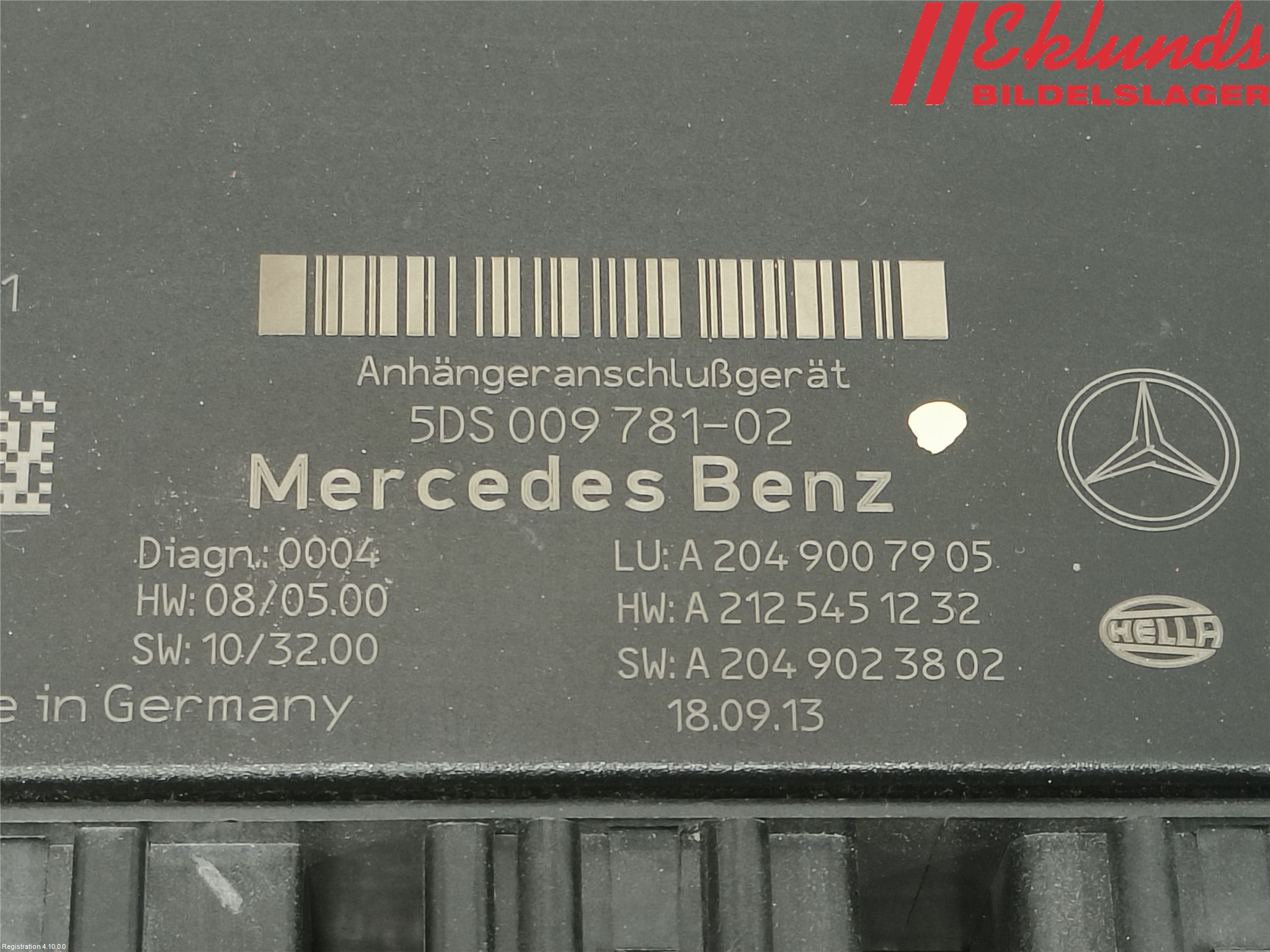 Mercedes-Benz MB E-KLASS (W212) 09-16 Styrenhet Dragkrok