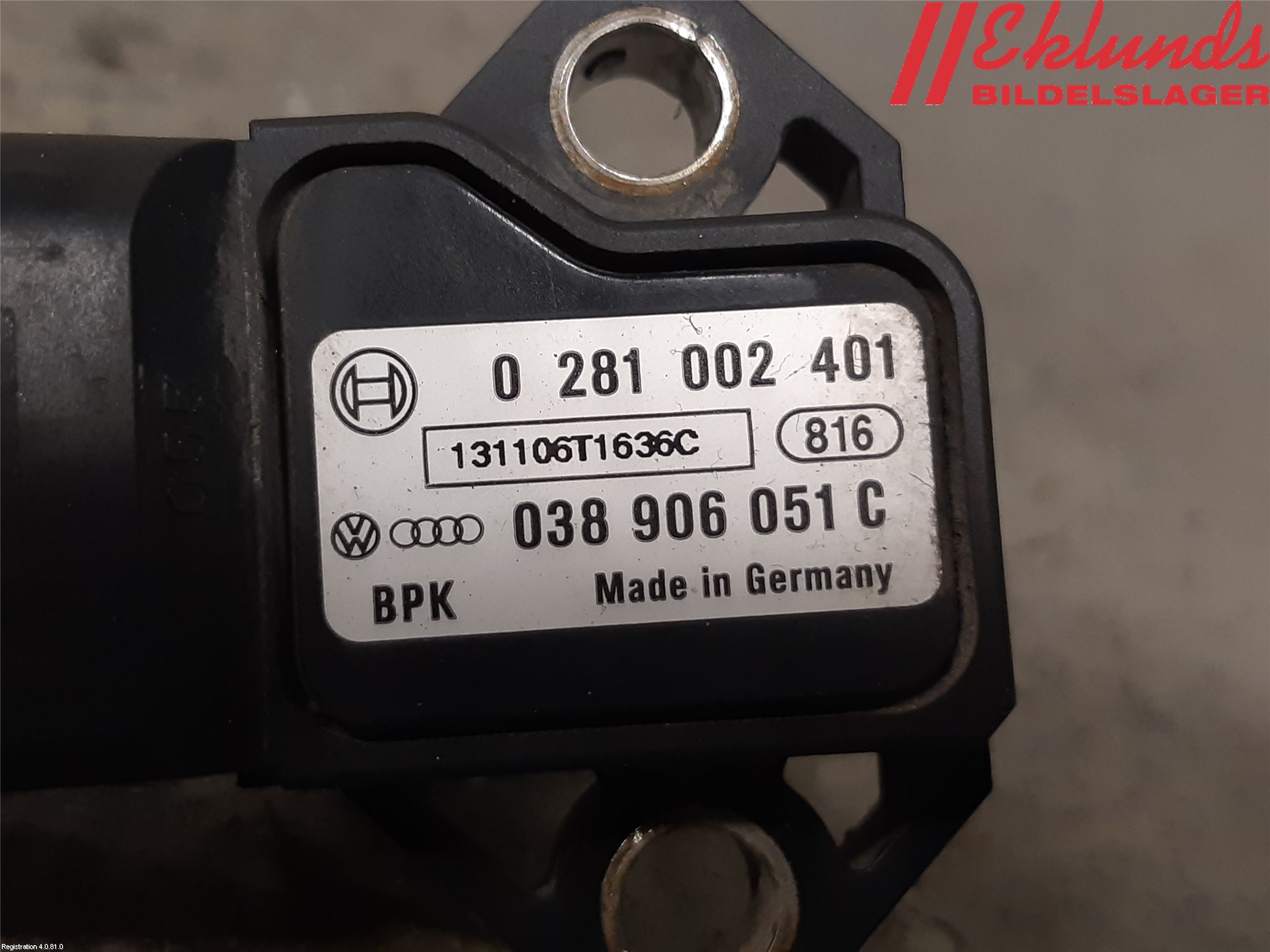 Volkswagen VW TOUAREG 7P 11-18 Givare Laddluftstryck