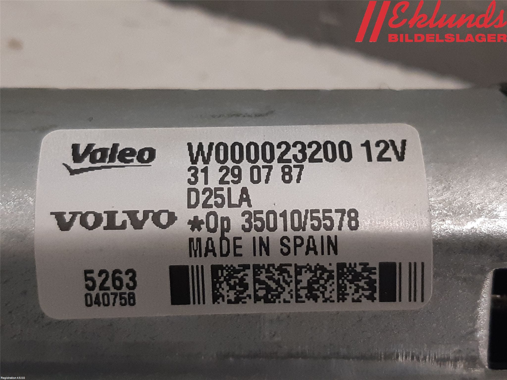 Volvo V70 14-16 Torkarmotor Baklucka