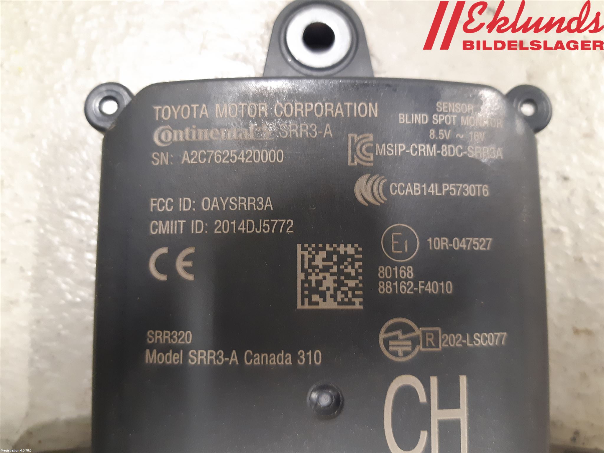 Toyota C-HR 16-23 Sensor Aktivt Kollisionsskydd