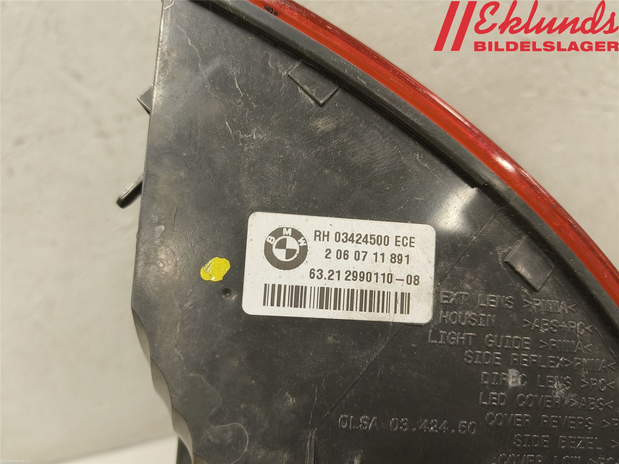 BMW X1 E84 10-15 Bakljus Höger