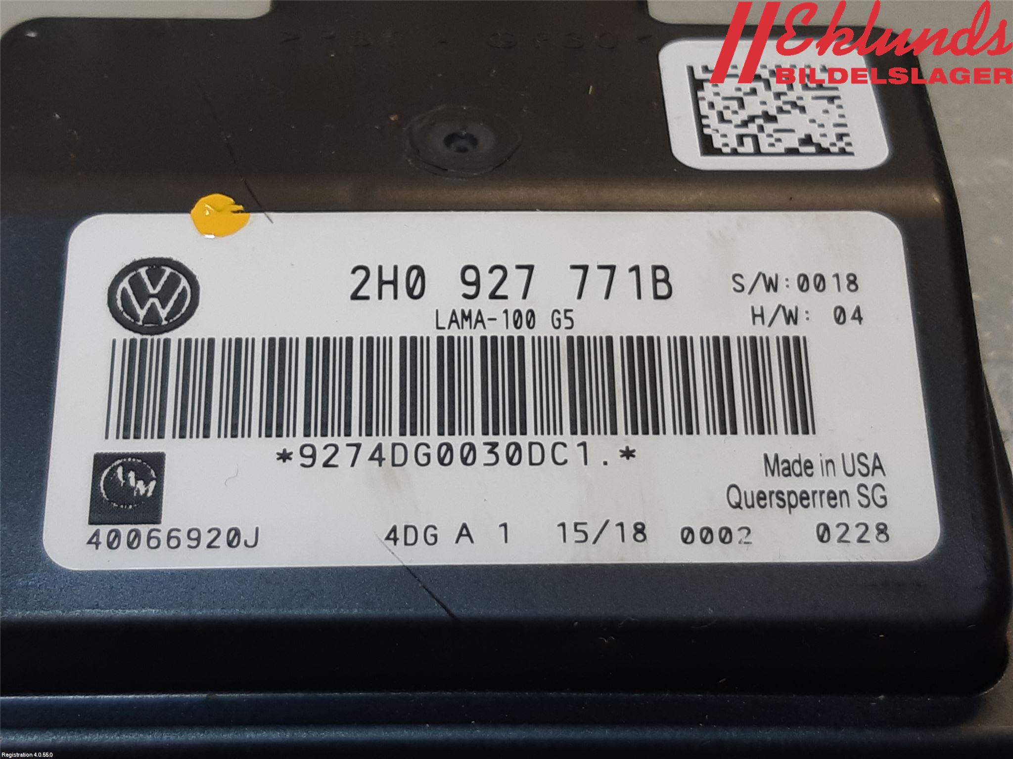 Volkswagen VW AMAROK 2H 10-22 Styrenhet Fyrhjulsdrift