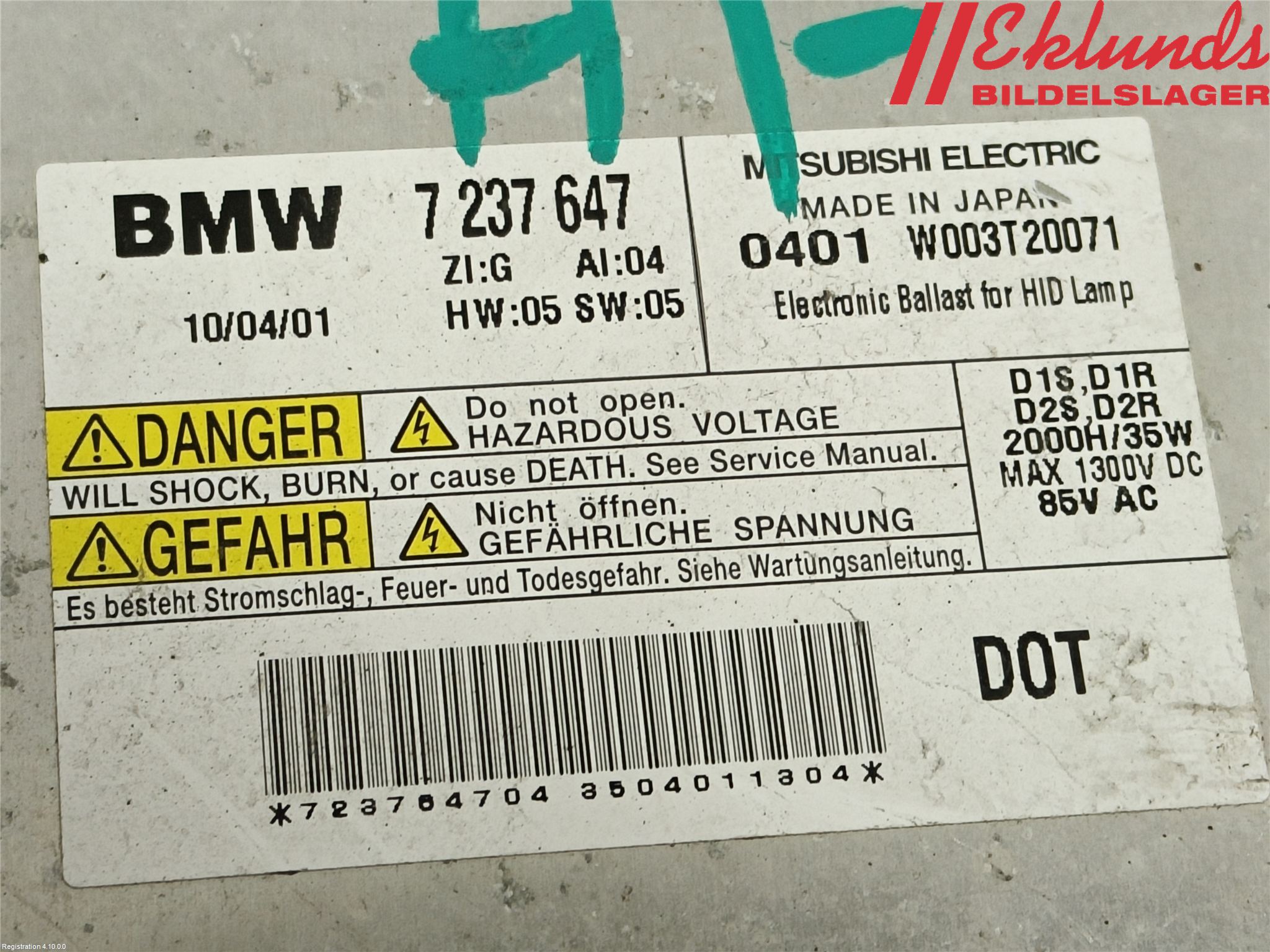 BMW 3 E90/91 SED/TOU 05-12 Styrenhet Strålkastare