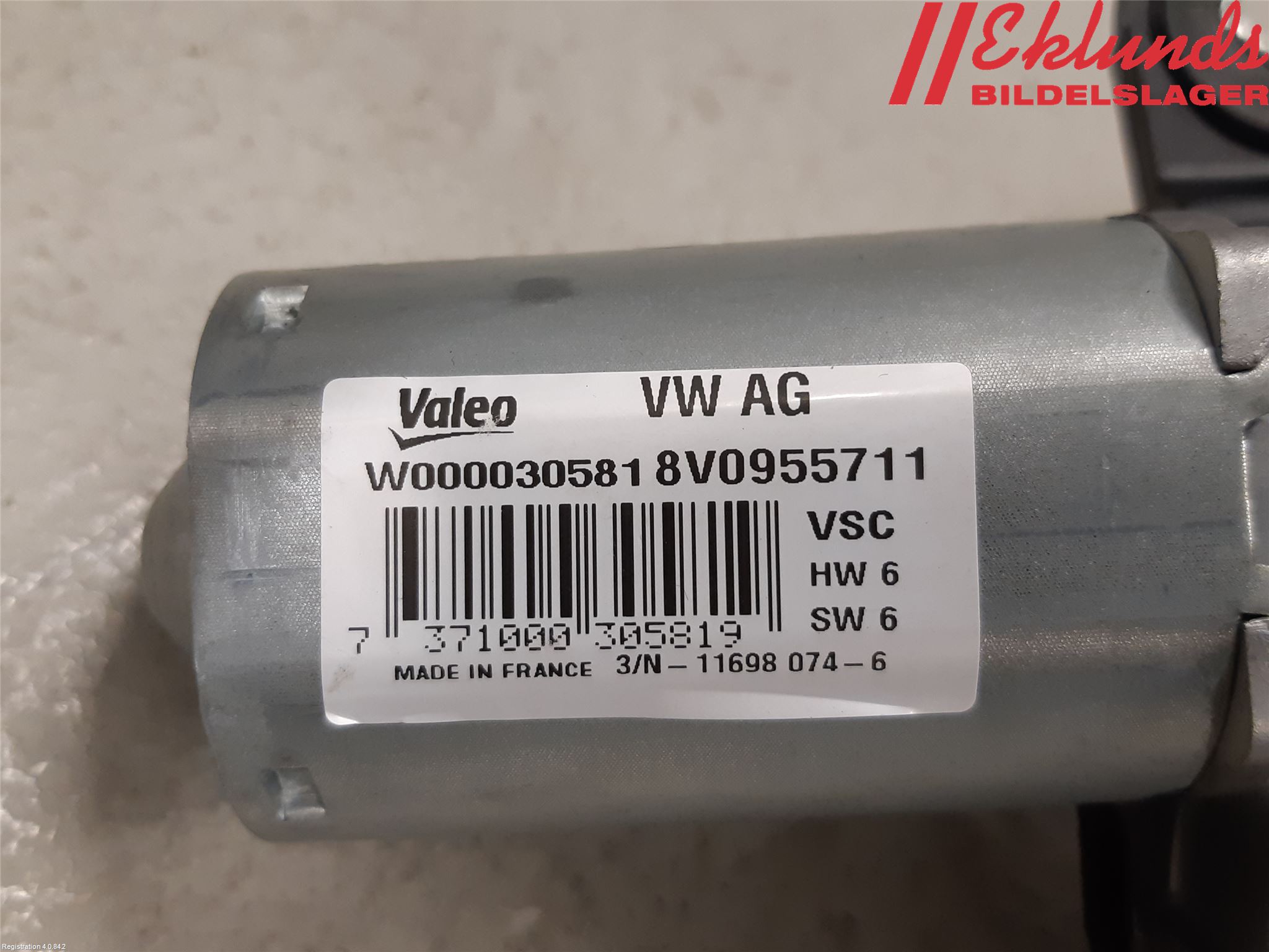 Audi A3/S3 8V 13-20 Torkarmotor Baklucka