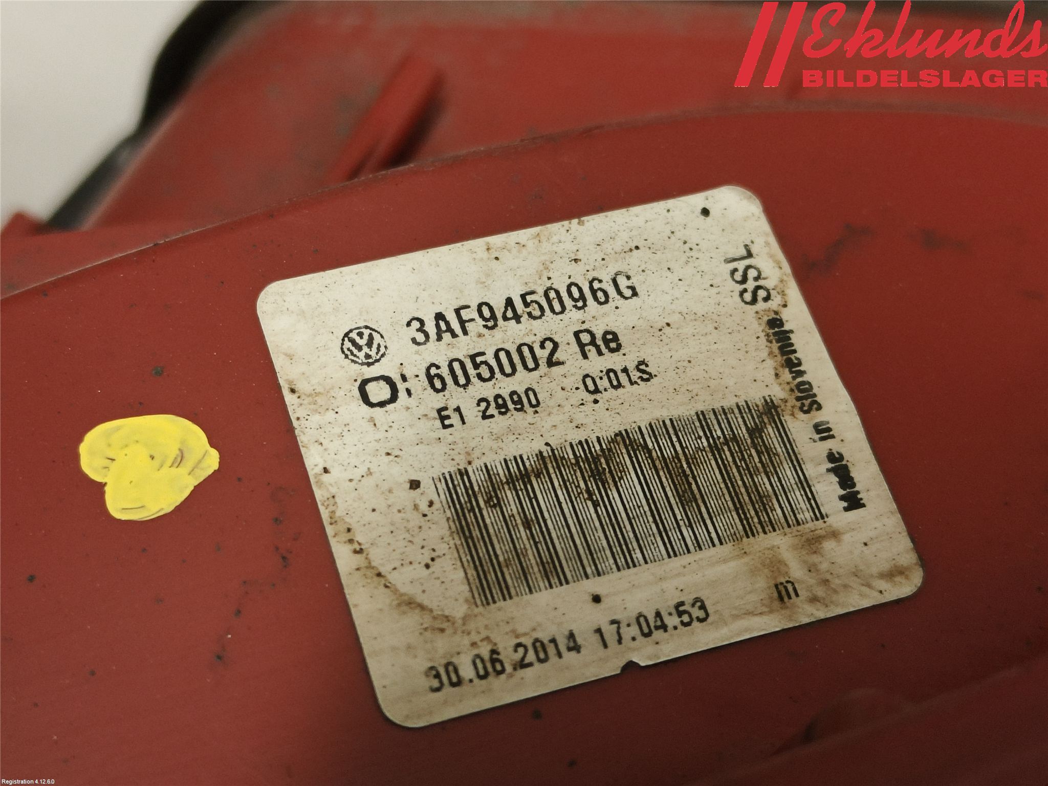 Volkswagen VW PASSAT 11-14 Bakljus Höger