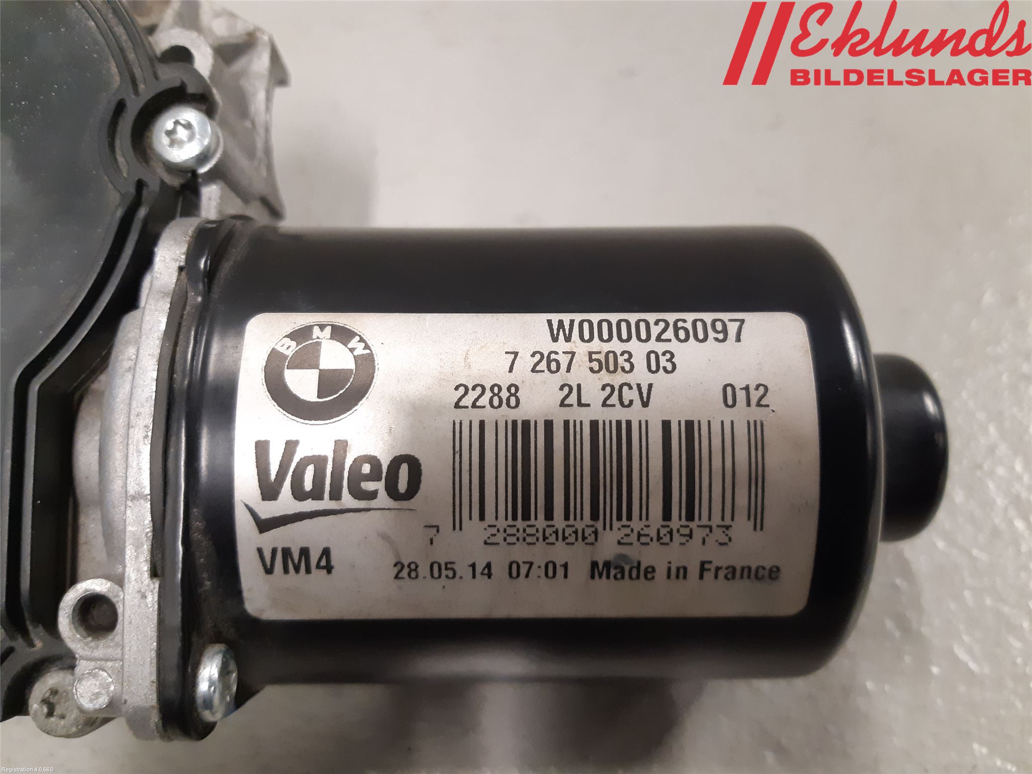 BMW 4 F32/F33/F82/F83 13-20 Torkarmotor Vindruta