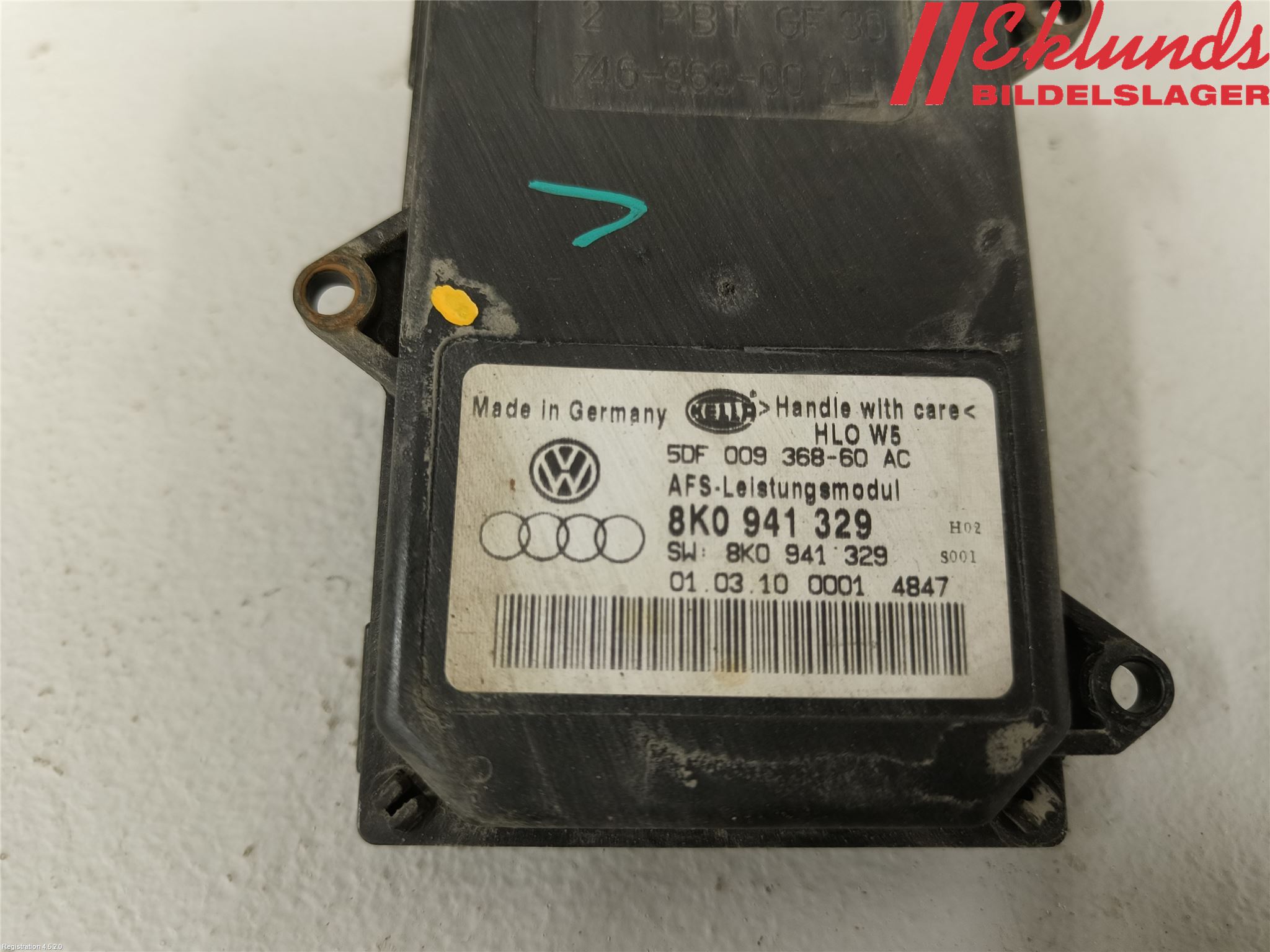 Audi A4/S4 08-11 Styrenhet Strålkastare