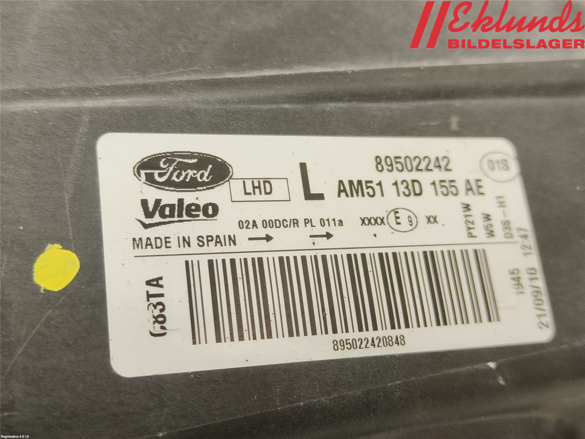 Ford C-MAX II  11-14 Strålkastare Vänster