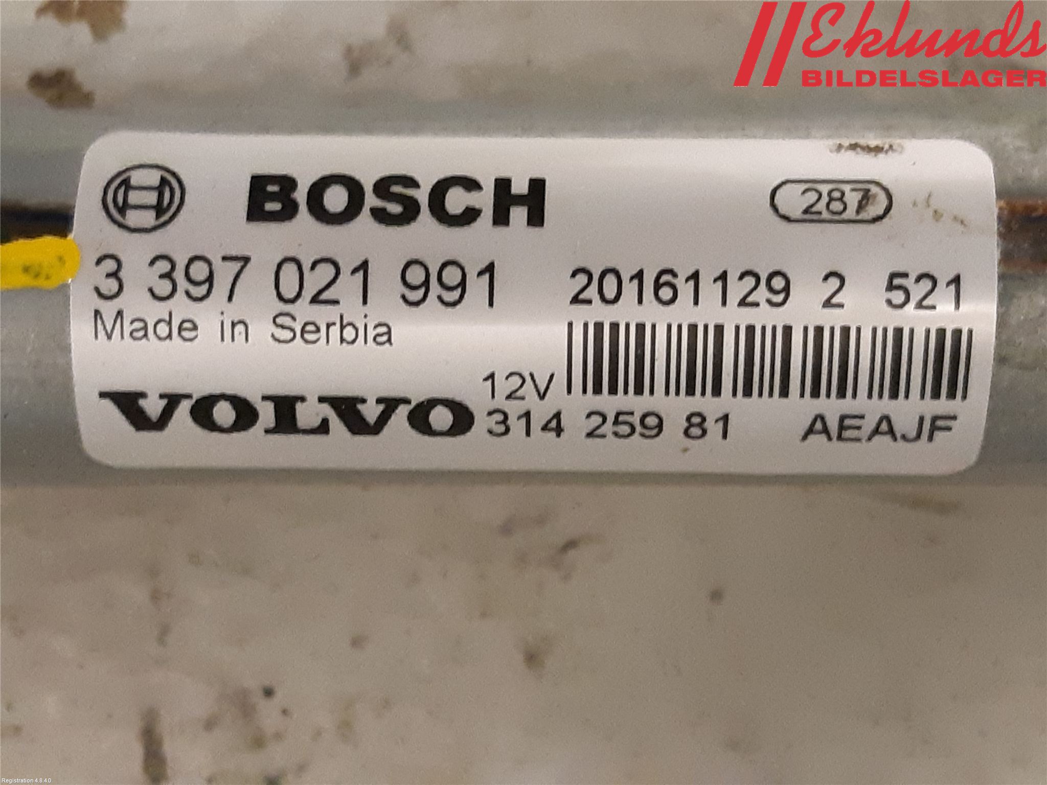 Volvo XC90/RECHARGE 16- Torkarmekanism Vindruta