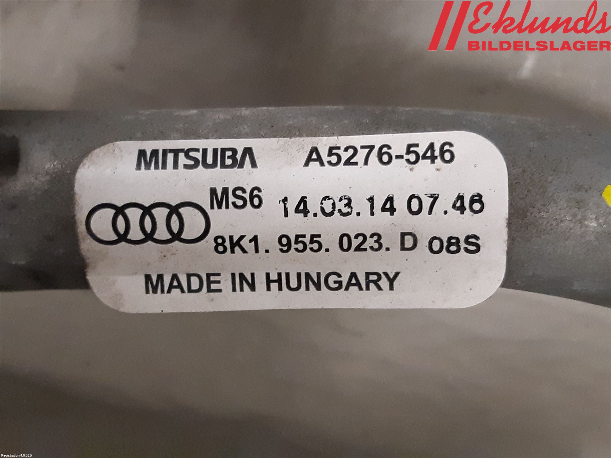Audi A4 12-15 Torkarmekanism Vindruta