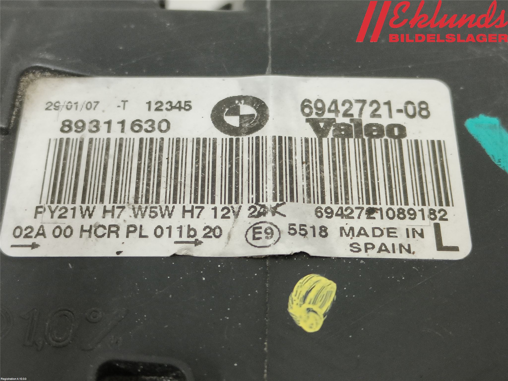 BMW 3 E90/91 SED/TOU 05-12 Strålkastare Vänster