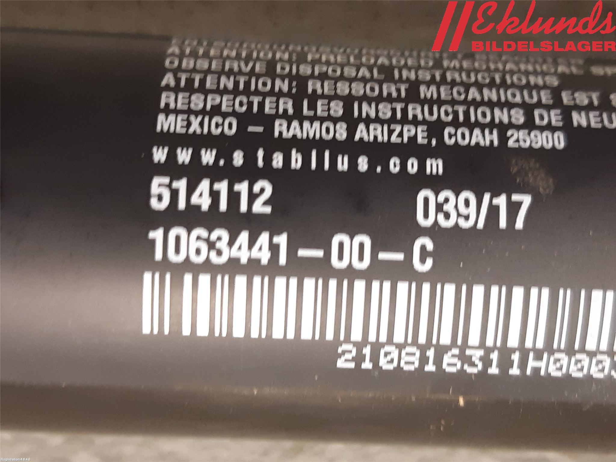 Tesla MODEL X 16- Gasfjäder Övrigt