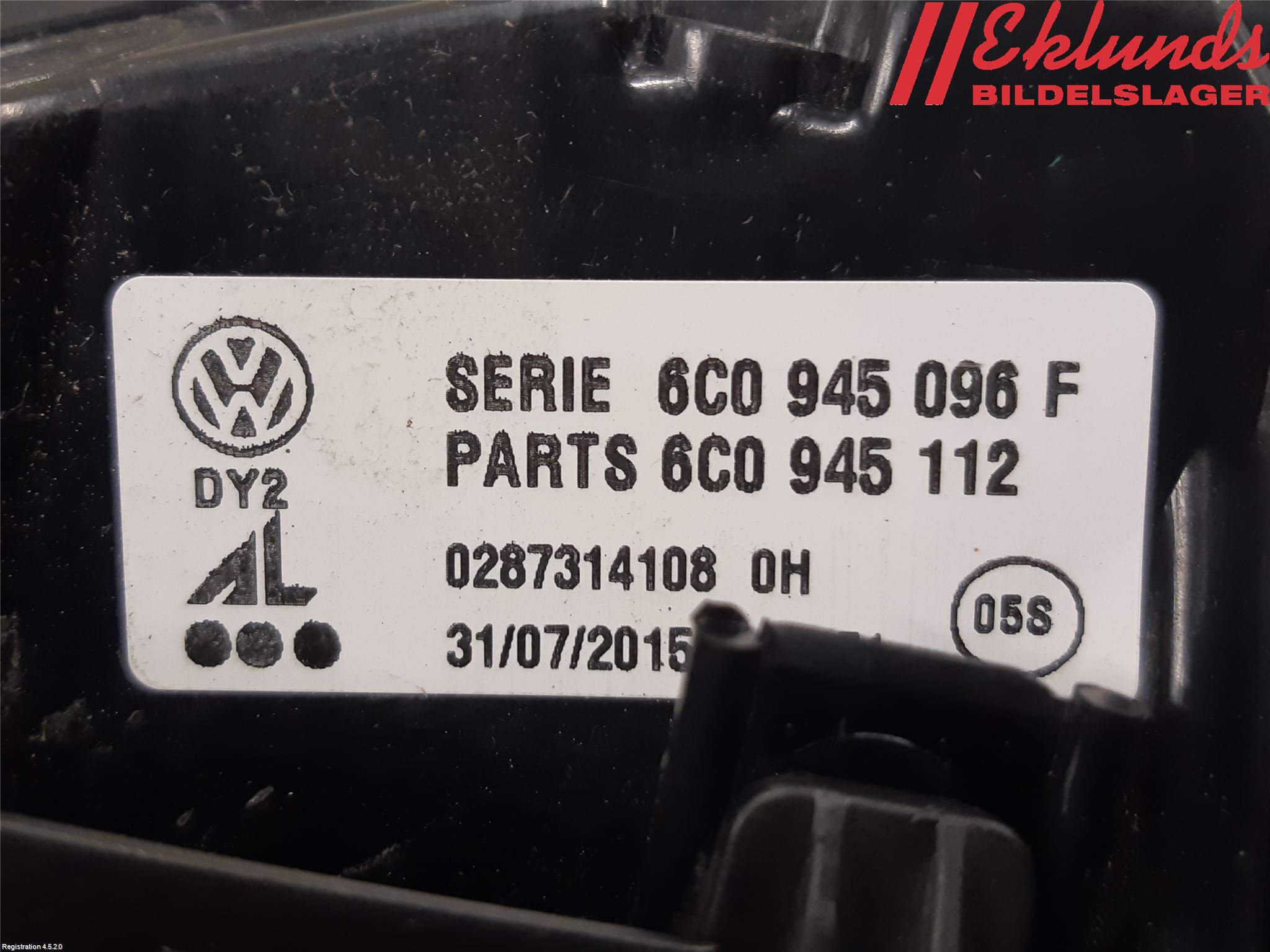 Volkswagen VW POLO 10-17 Bakljus Höger