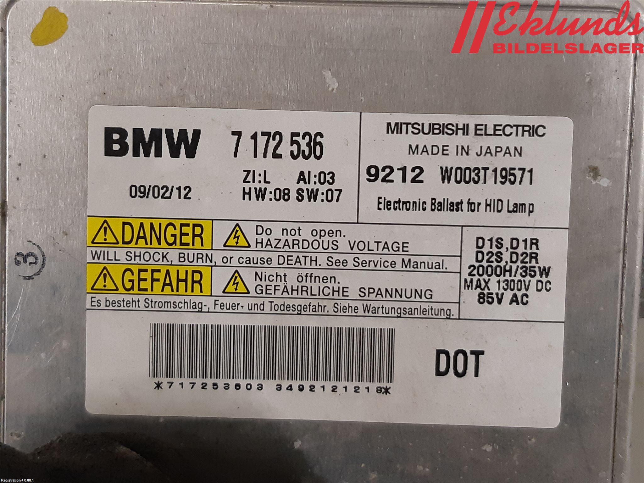 BMW 3 E90/91 SED/TOU 05-12 Styrenhet Strålkastare