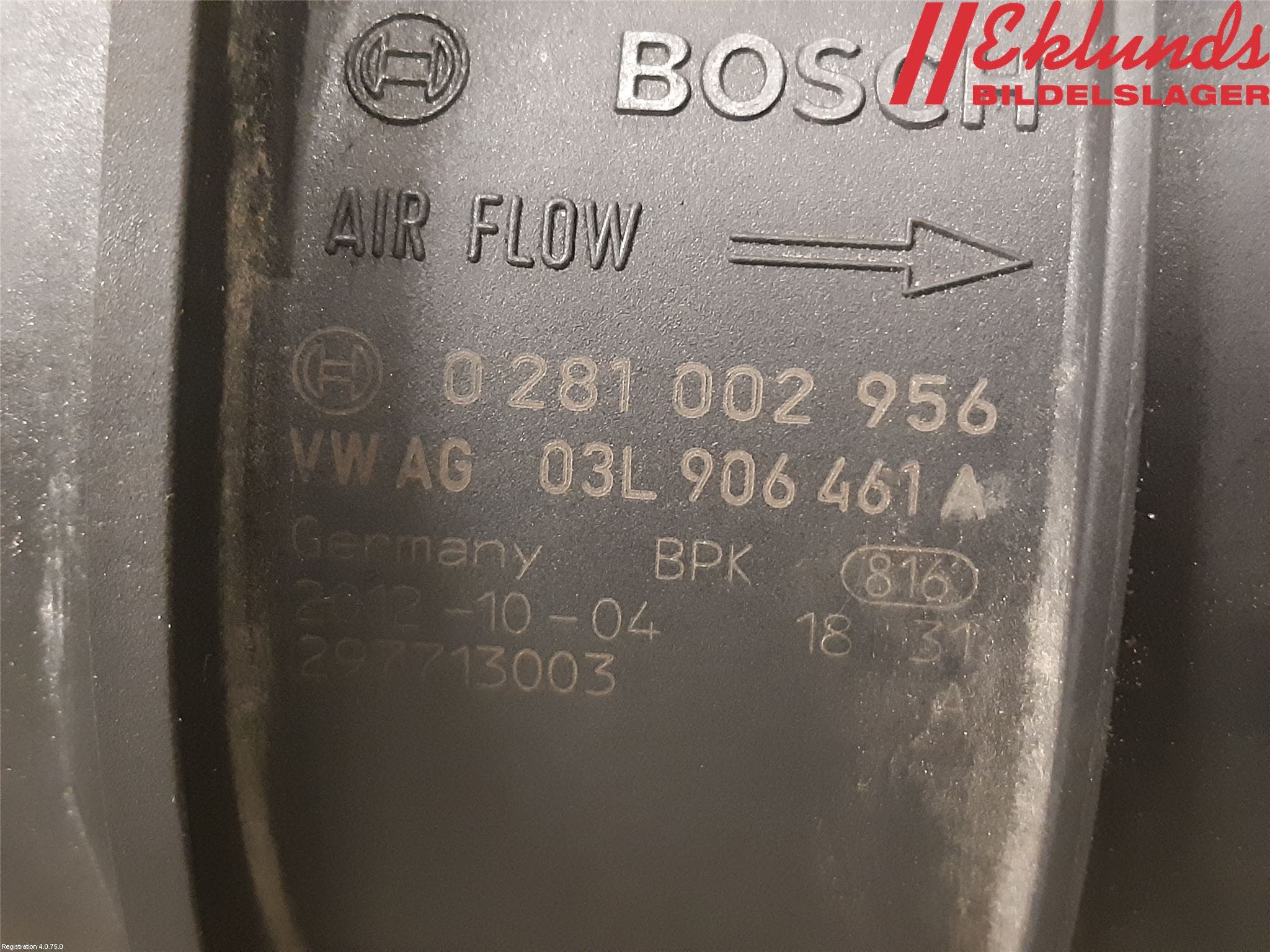 Audi A4 ALLROAD 09-16 Injluftmassamätare