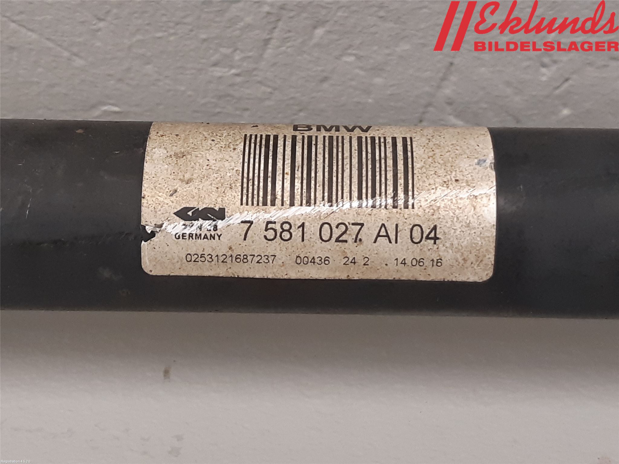 BMW 5 F10/F11/F18 09-17 Drivaxel Bak Vänster
