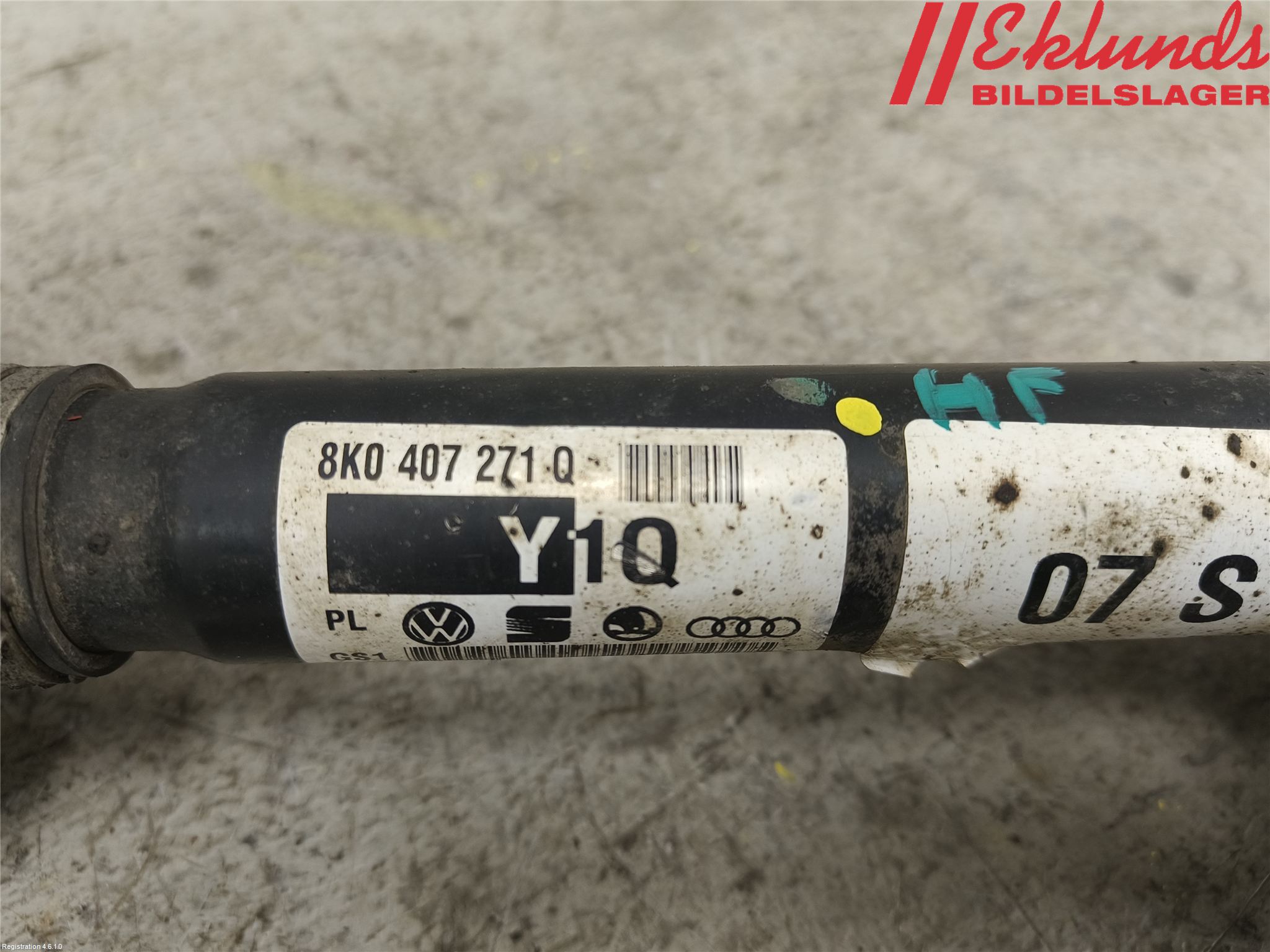 Audi A4/S4 08-11 Drivaxel Fram Höger