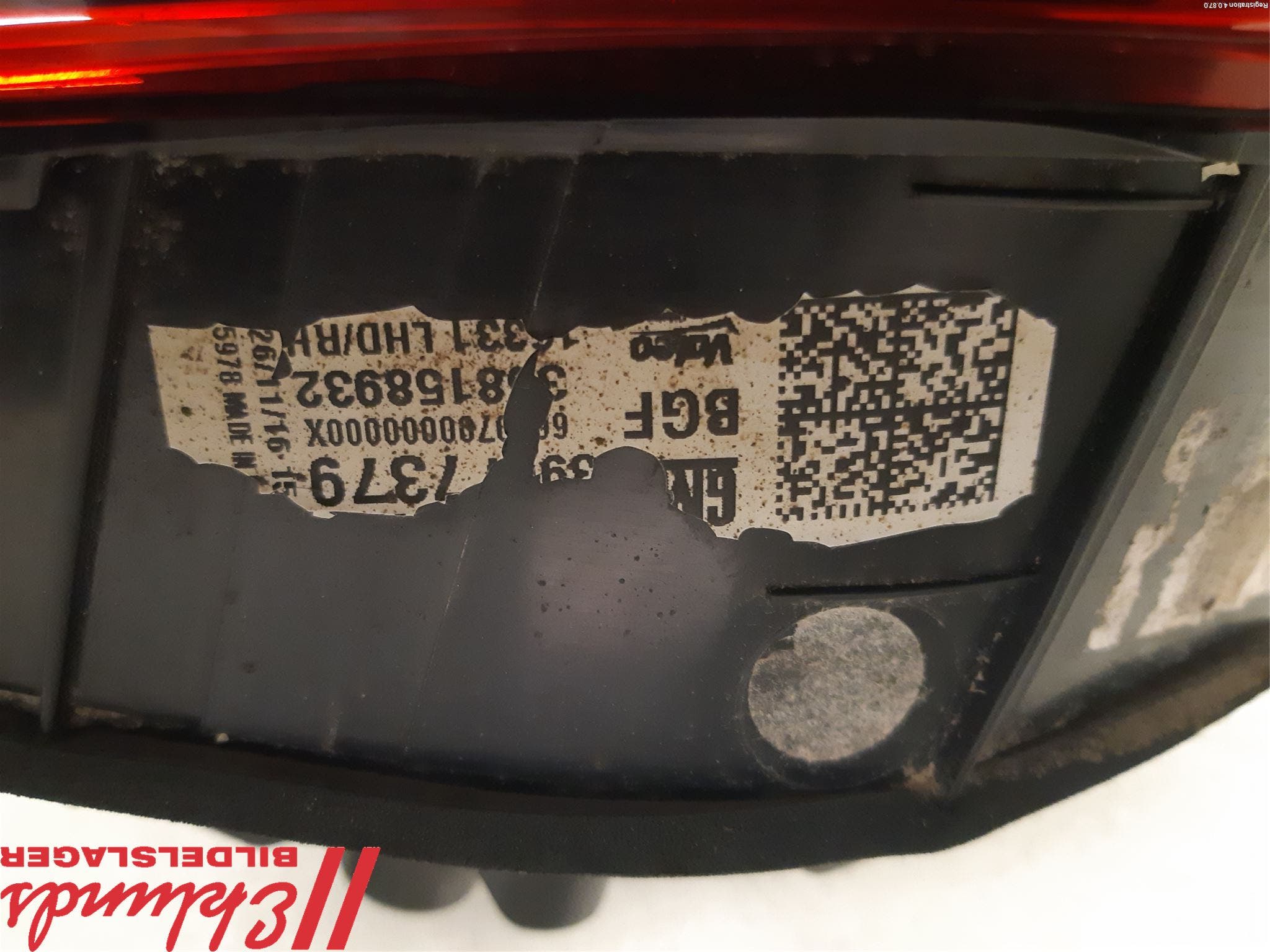 Opel ASTRA K 16-22 Bakljus Lucka Hö