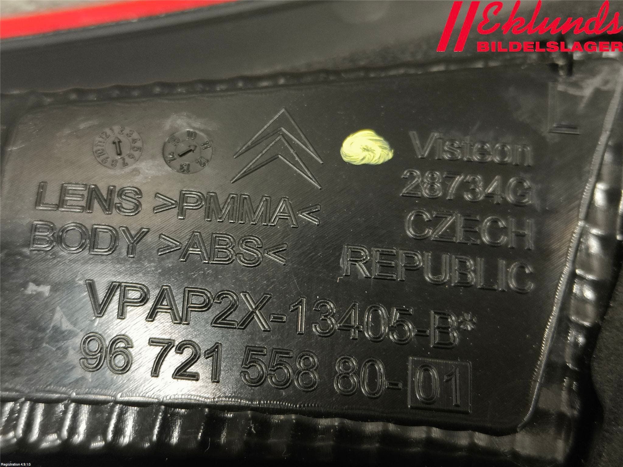 Citroen C4 II 11-18 Bakljus Lucka Vä