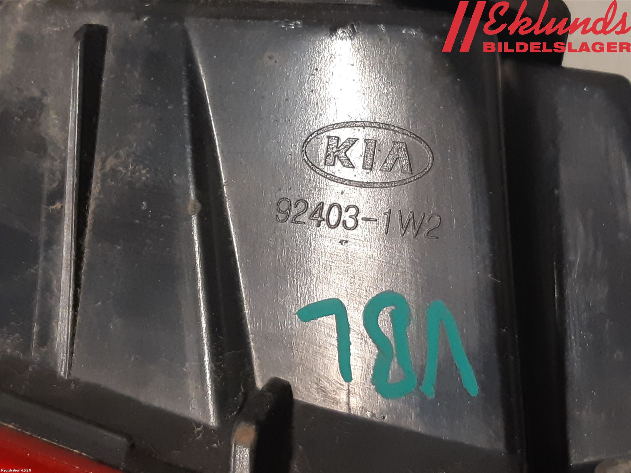 Kia RIO 12-16 Bakljus Lucka Vä