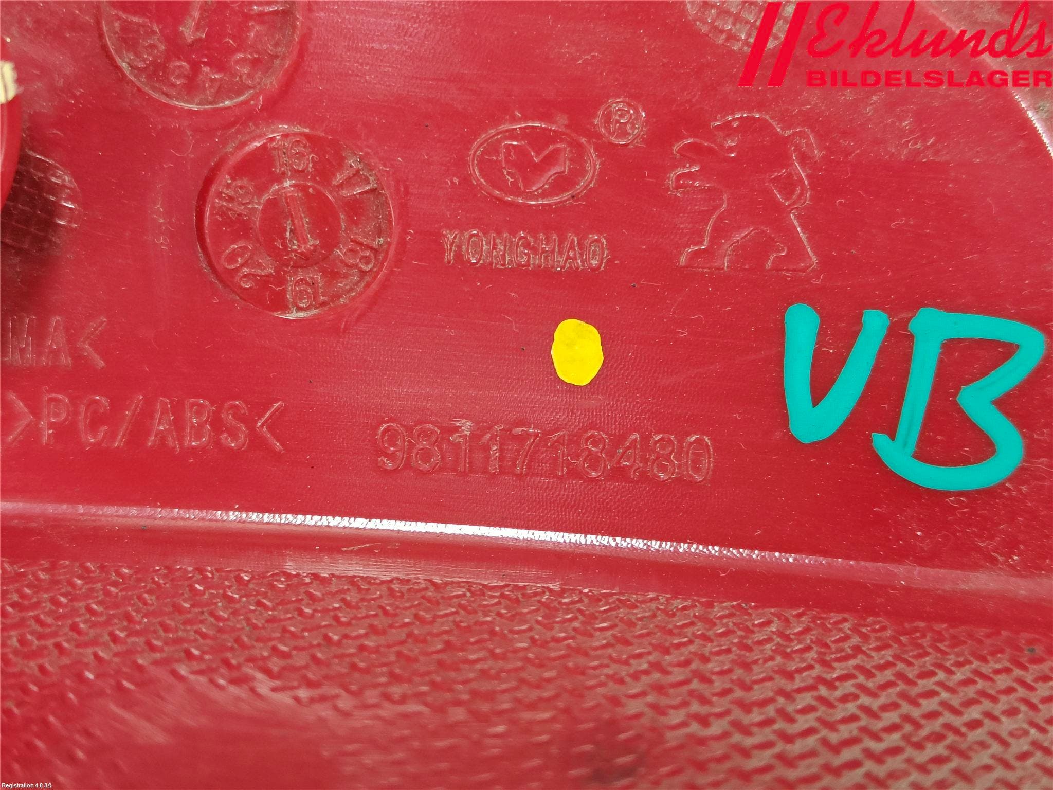 Peugeot 3008 17-24 Dimljus/Reflex Bak