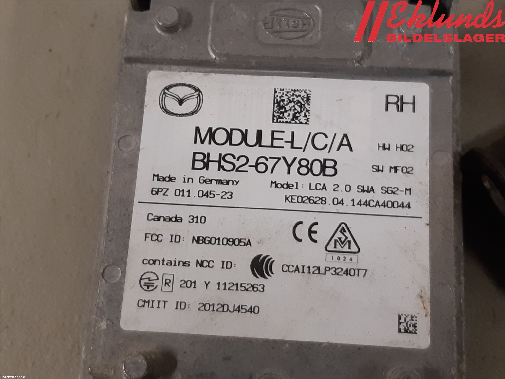 Mazda 3 III 14-19 Sensor Aktivt Kollisionsskydd